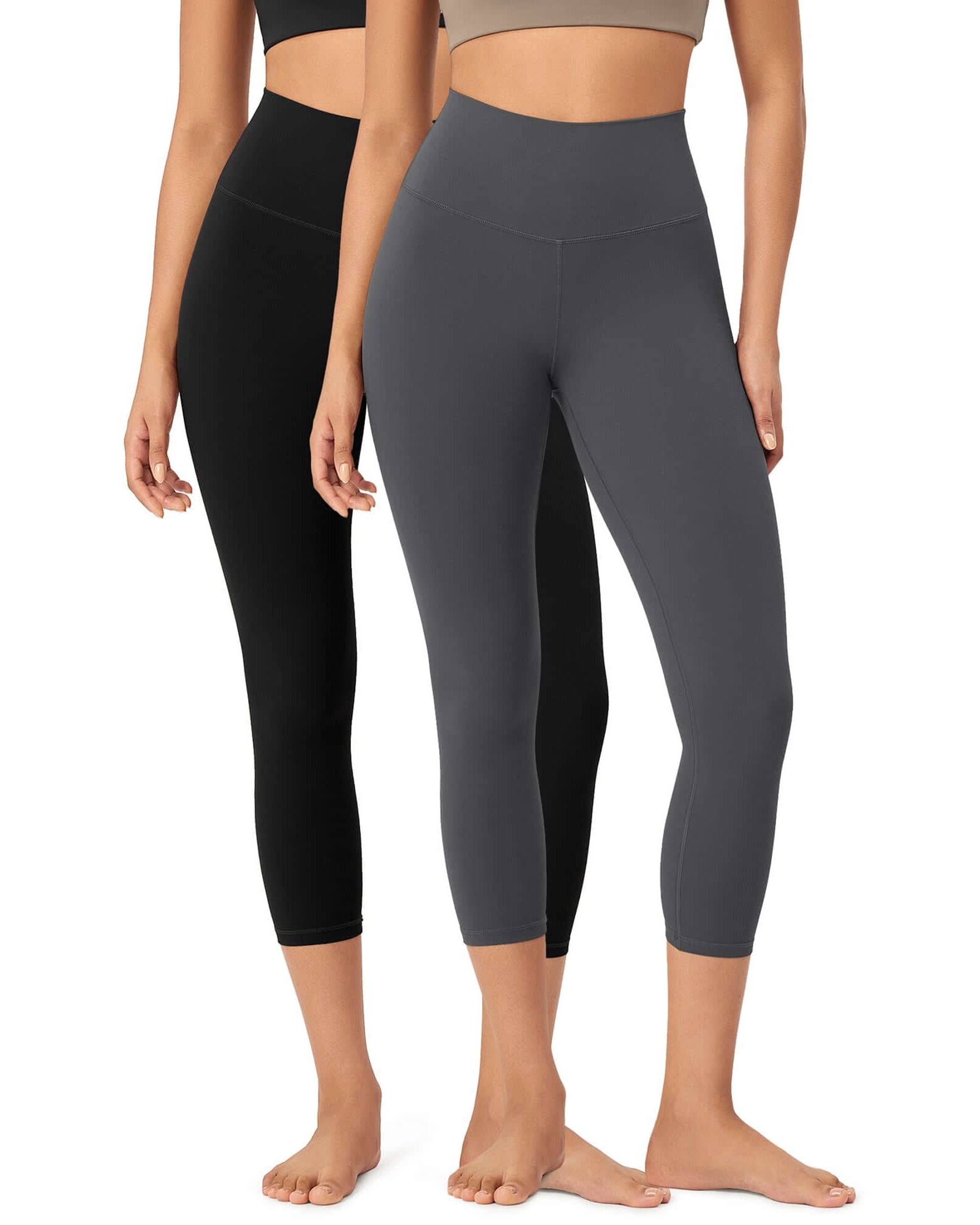 23 ODCLOUD 2-Pack Buttery Soft Lounge Yoga High Waist Yoga Leggings Black+Charcoal - ododos