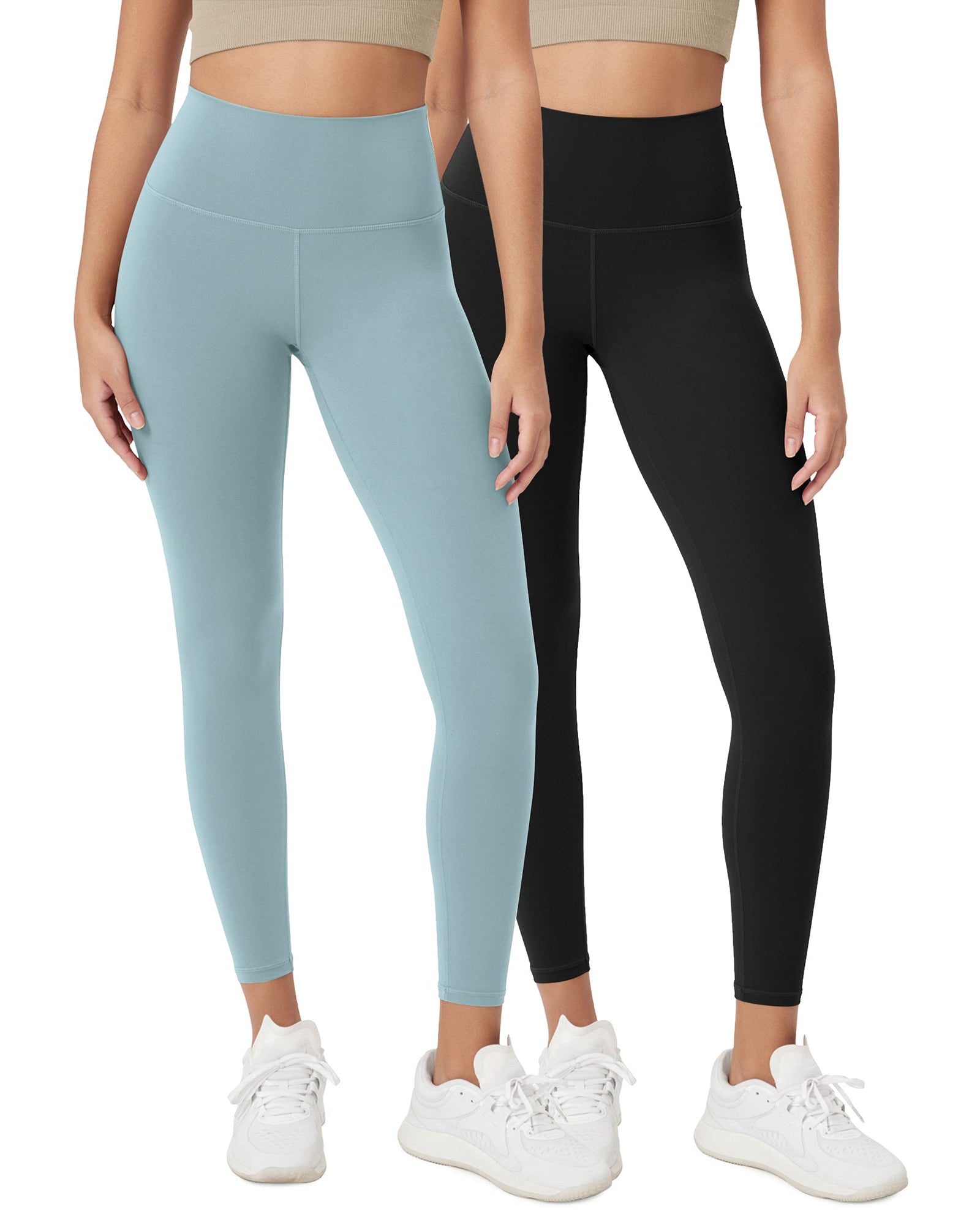 ODCLOUD 2-Pack 25 High Waist Lounge Yoga Leggings Black+Chambray - ododos