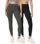 ODCLOUD 2-Pack 25 High Waist Lounge Yoga Leggings Black+Charcoal - ododos