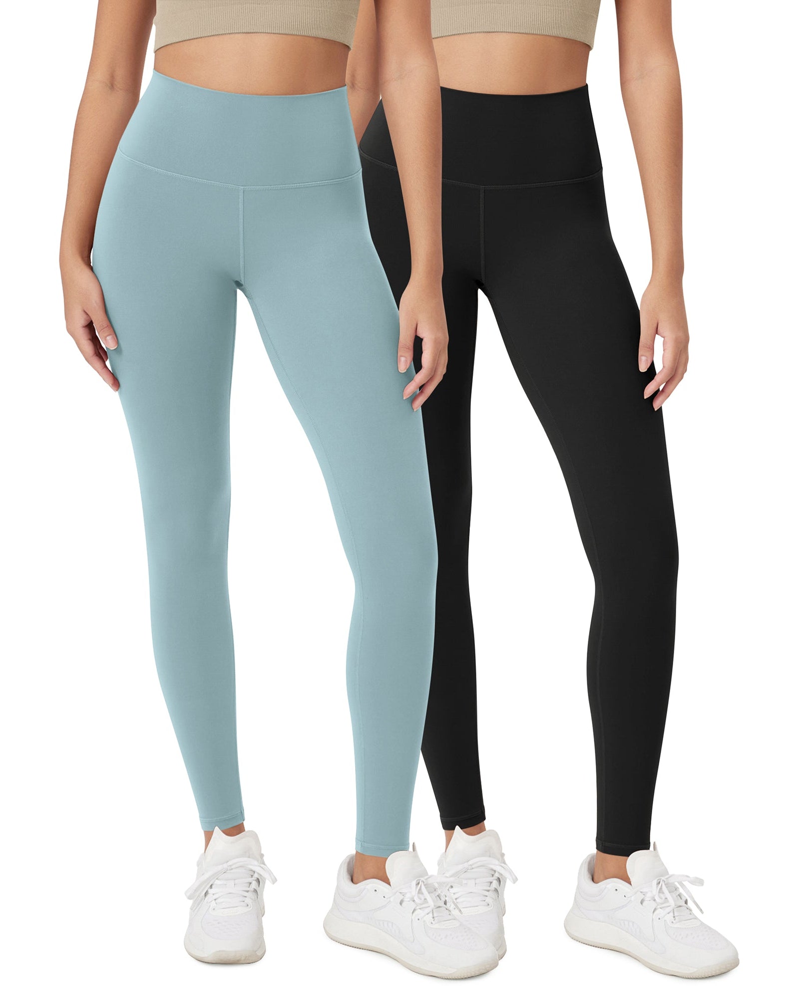 ODCLOUD 2-Pack 28 High Waist Lounge Yoga Leggings Black+Chambray - ododos
