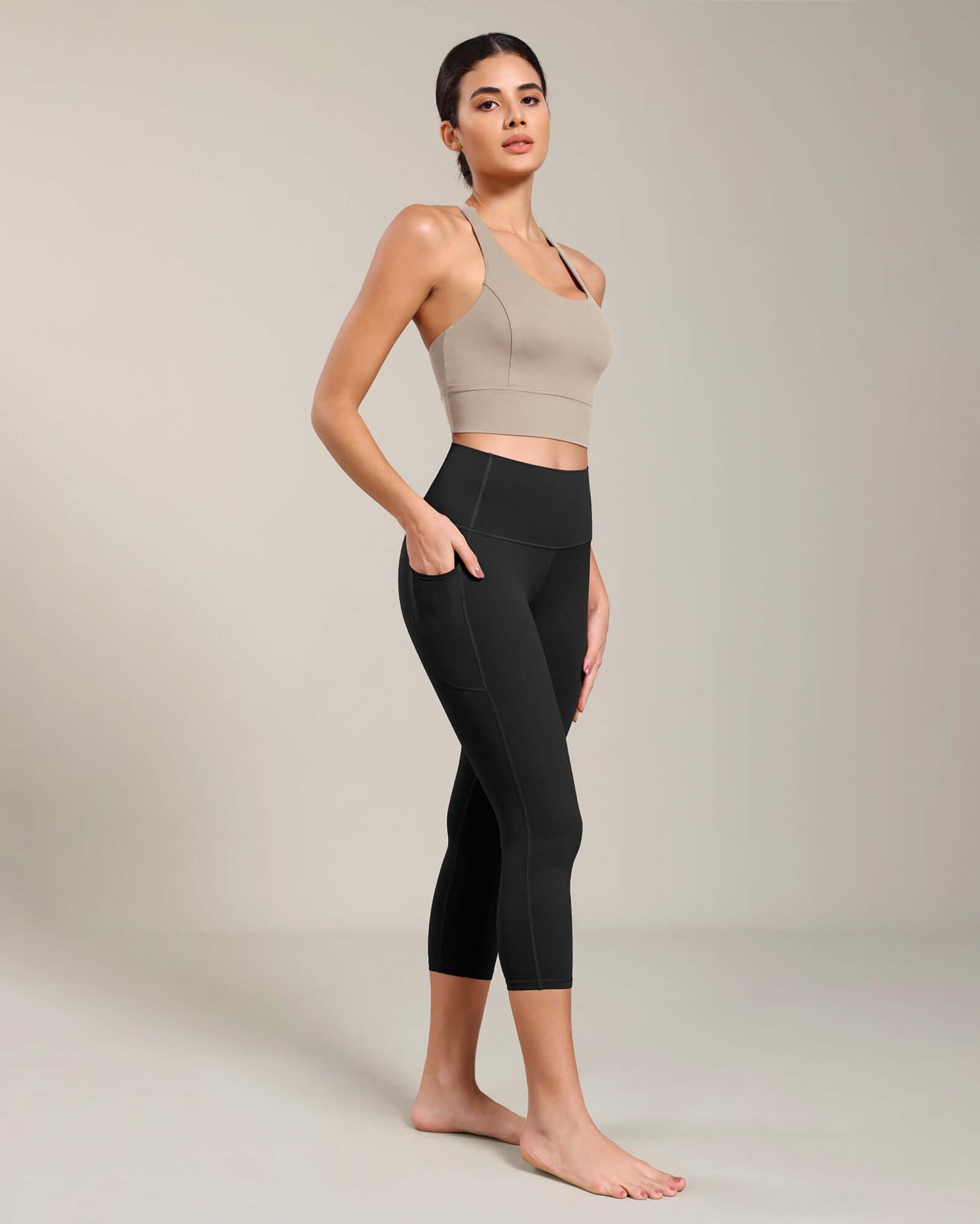 Odcloud Lounge Yoga 21 High Waist Capris Leggings with Pockets - ododos