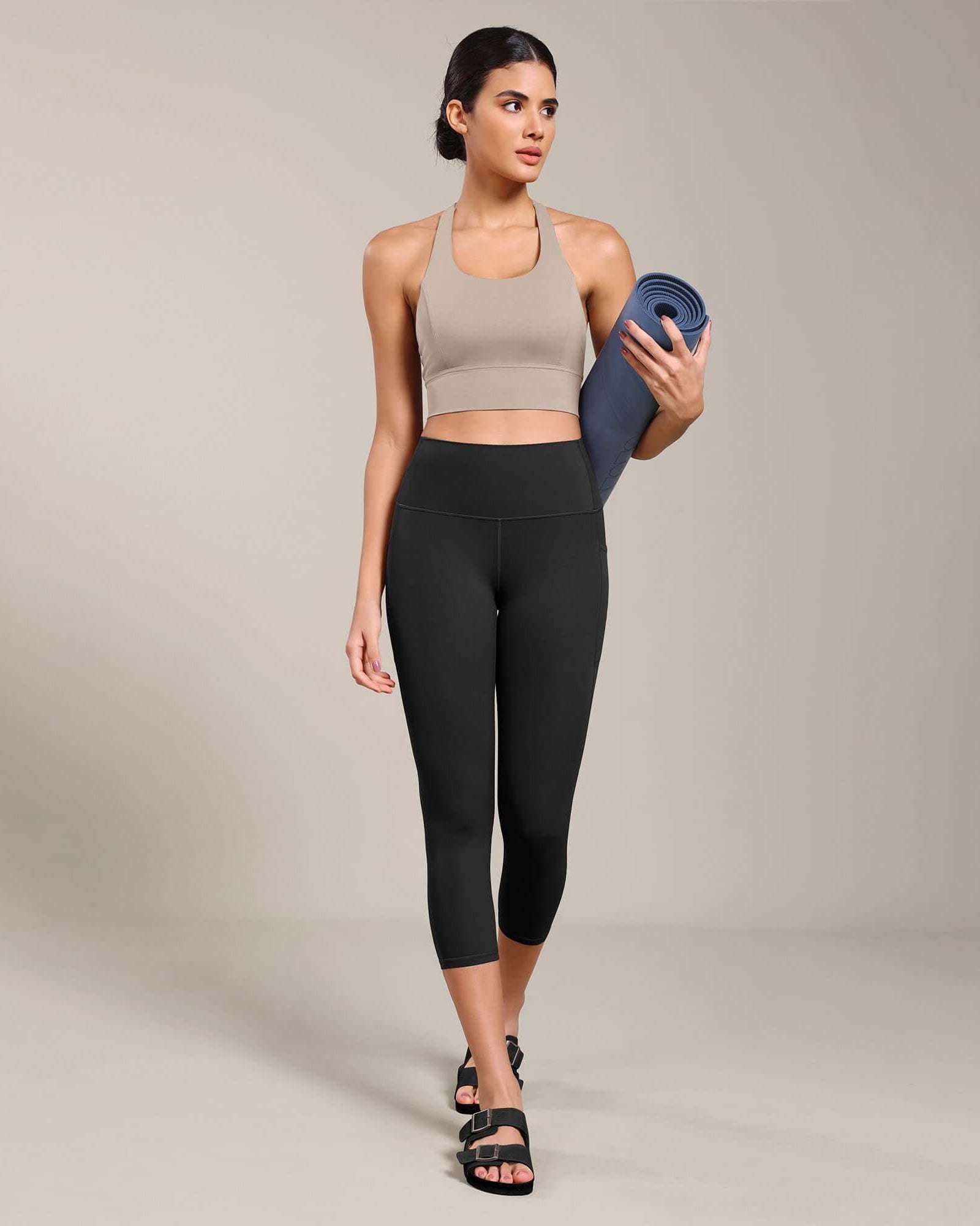 Odcloud Lounge Yoga 21 High Waist Capris Leggings with Pockets - ododos