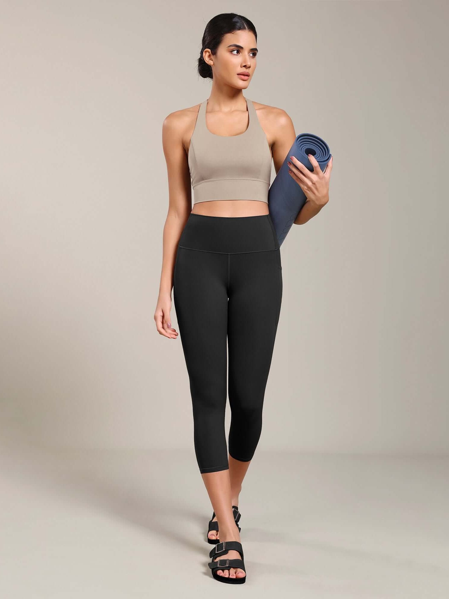 Odcloud Lounge Yoga 21 High Waist Capris Leggings with Pockets - ododos
