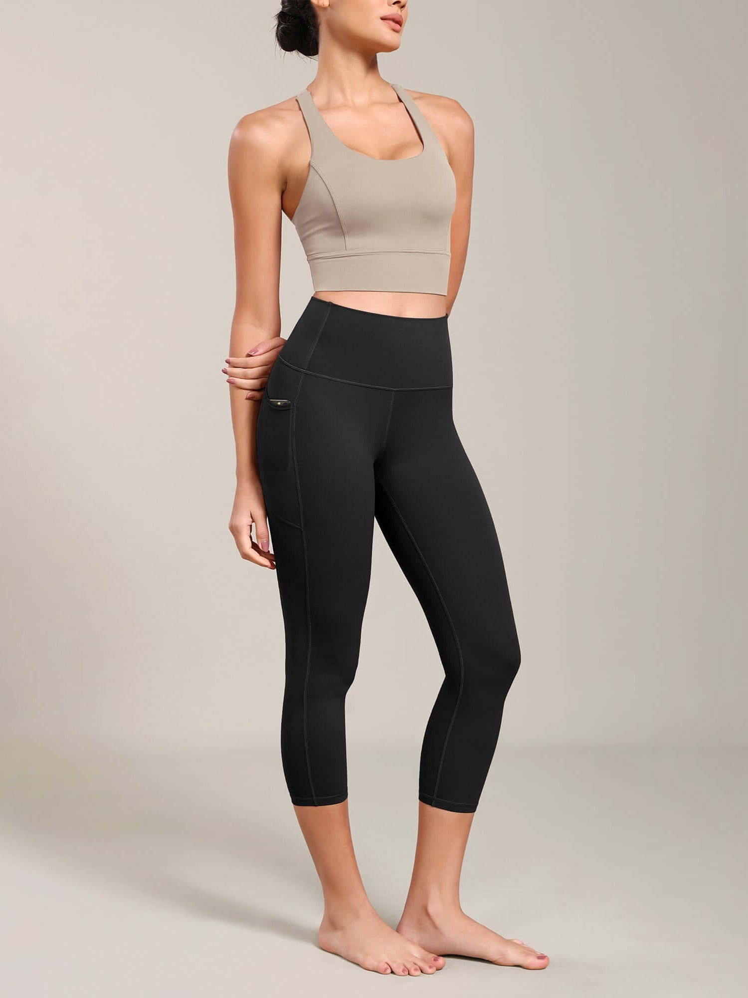 Odcloud Lounge Yoga 21 High Waist Capris Leggings with Pockets - ododos