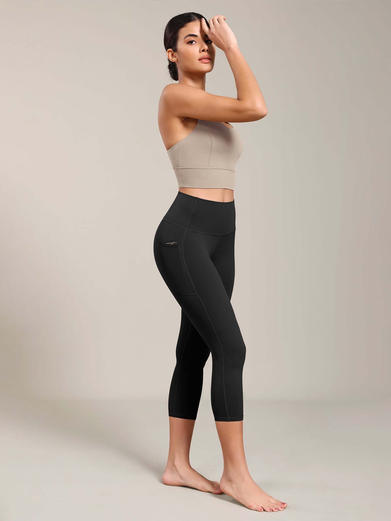 Odcloud Lounge Yoga 21 High Waist Capris Leggings with Pockets - ododos