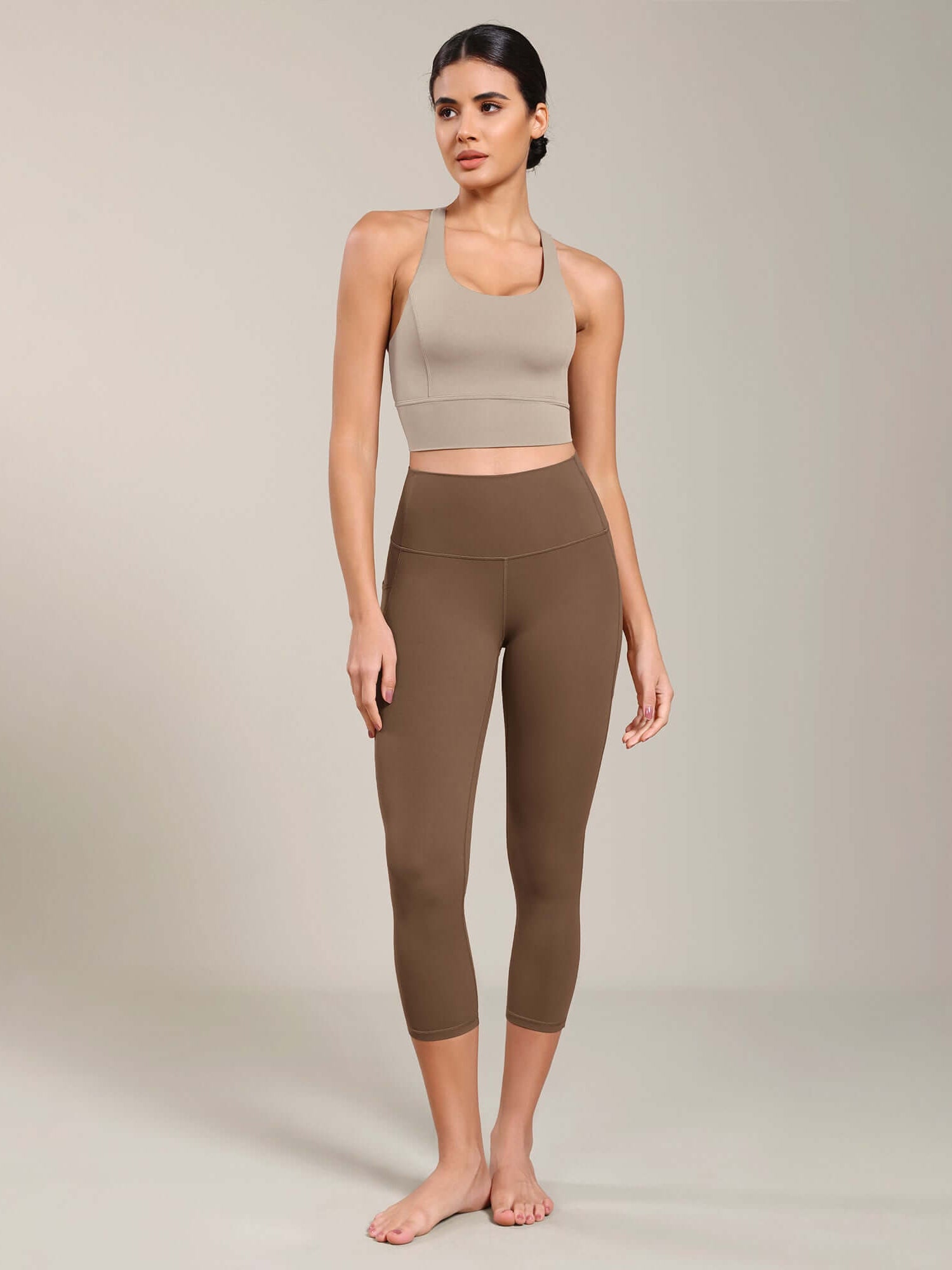 Odcloud Lounge Yoga 21 High Waist Capris Leggings with Pockets - ododos