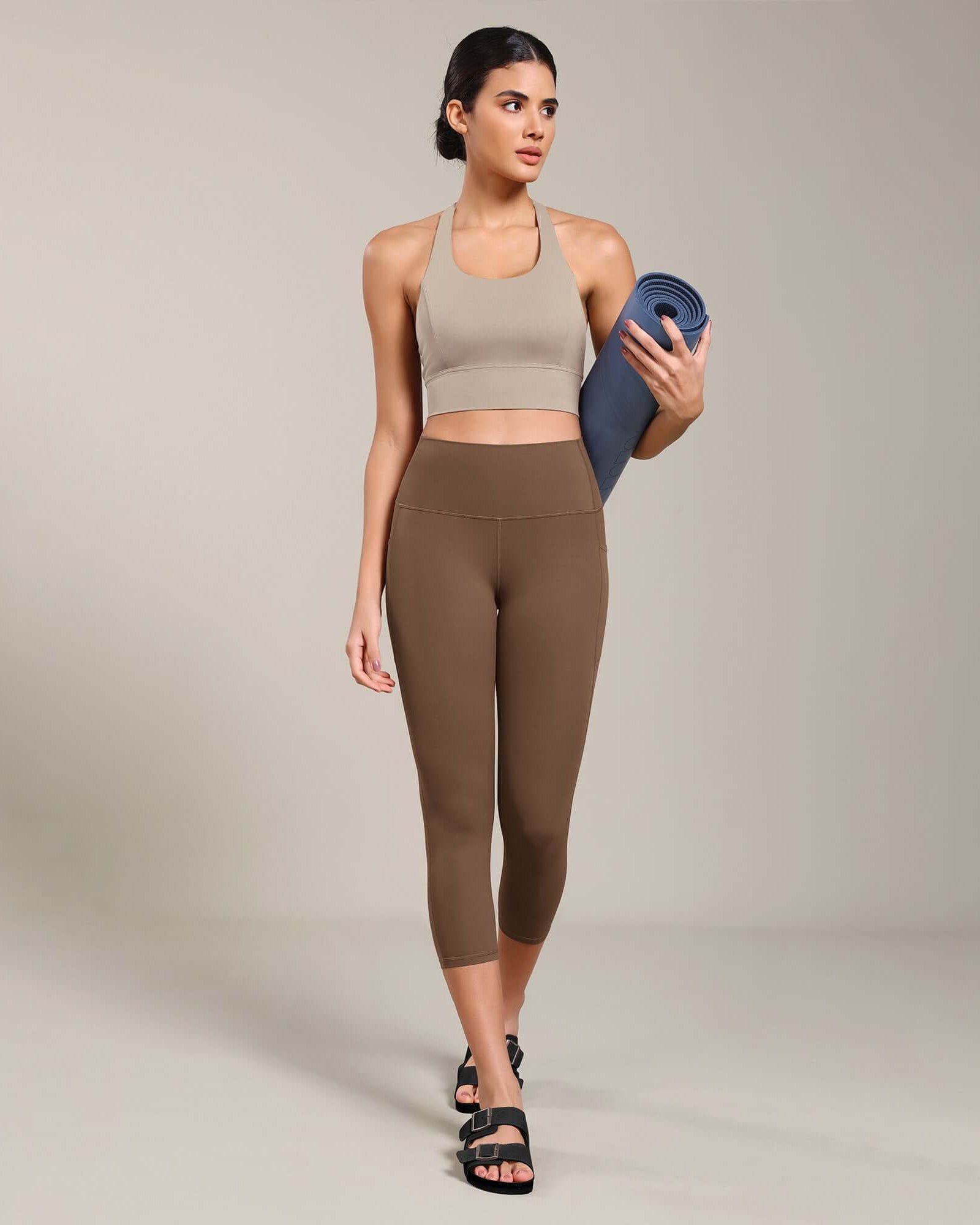 Odcloud Lounge Yoga 21 High Waist Capris Leggings with Pockets - ododos