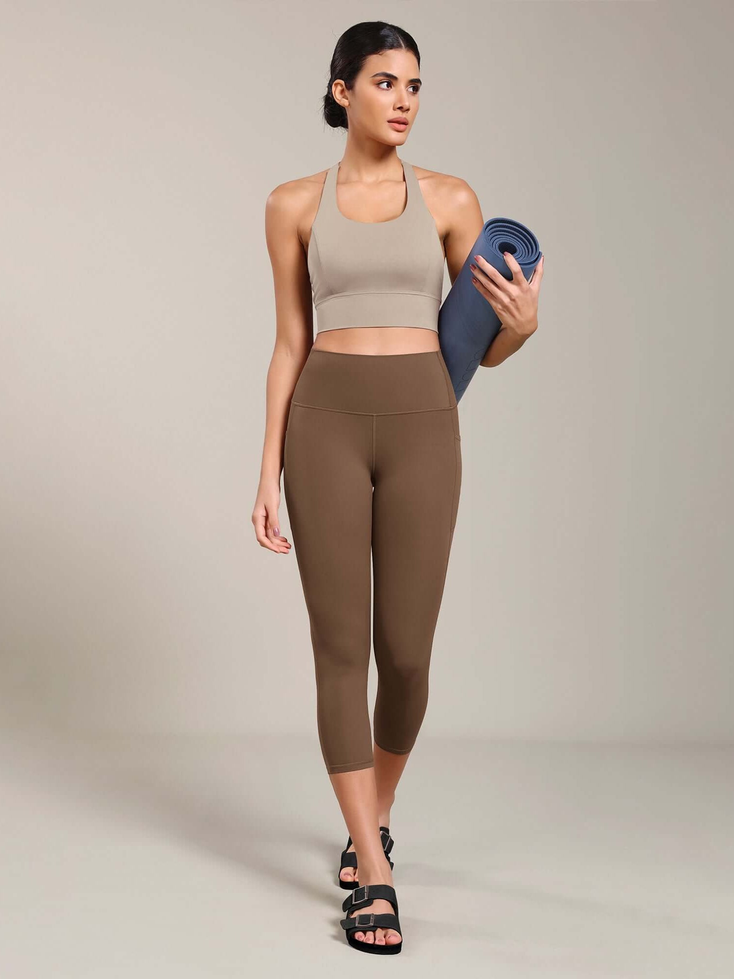 Odcloud Lounge Yoga 21 High Waist Capris Leggings with Pockets - ododos
