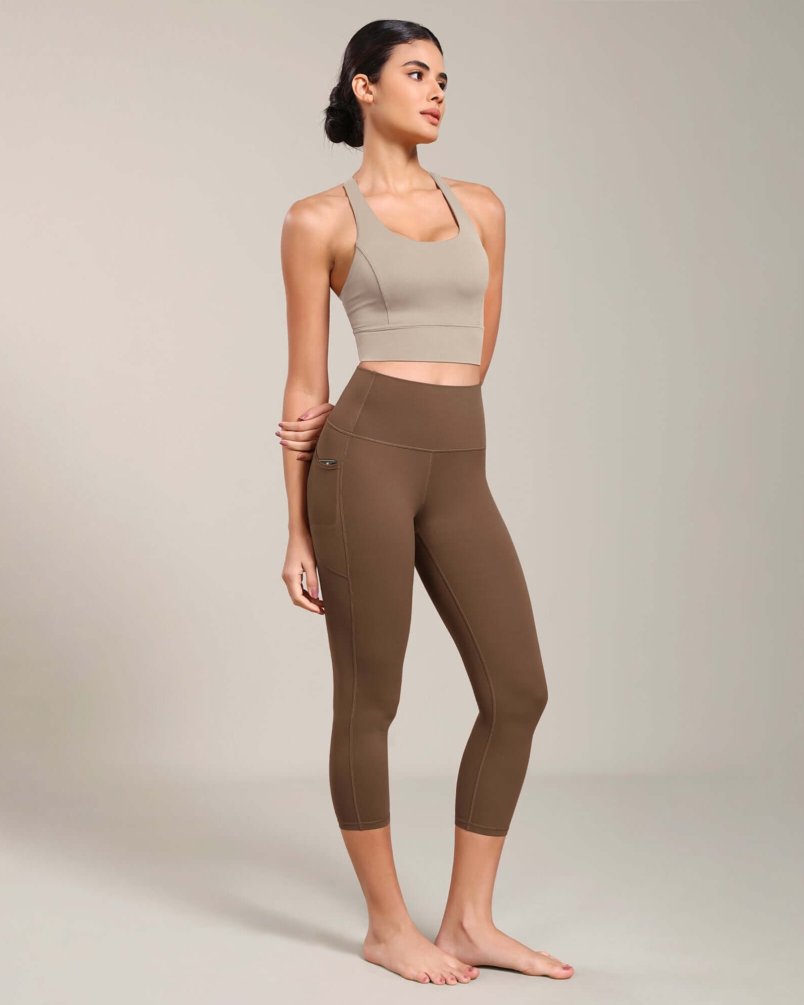 Odcloud Lounge Yoga 21 High Waist Capris Leggings with Pockets - ododos