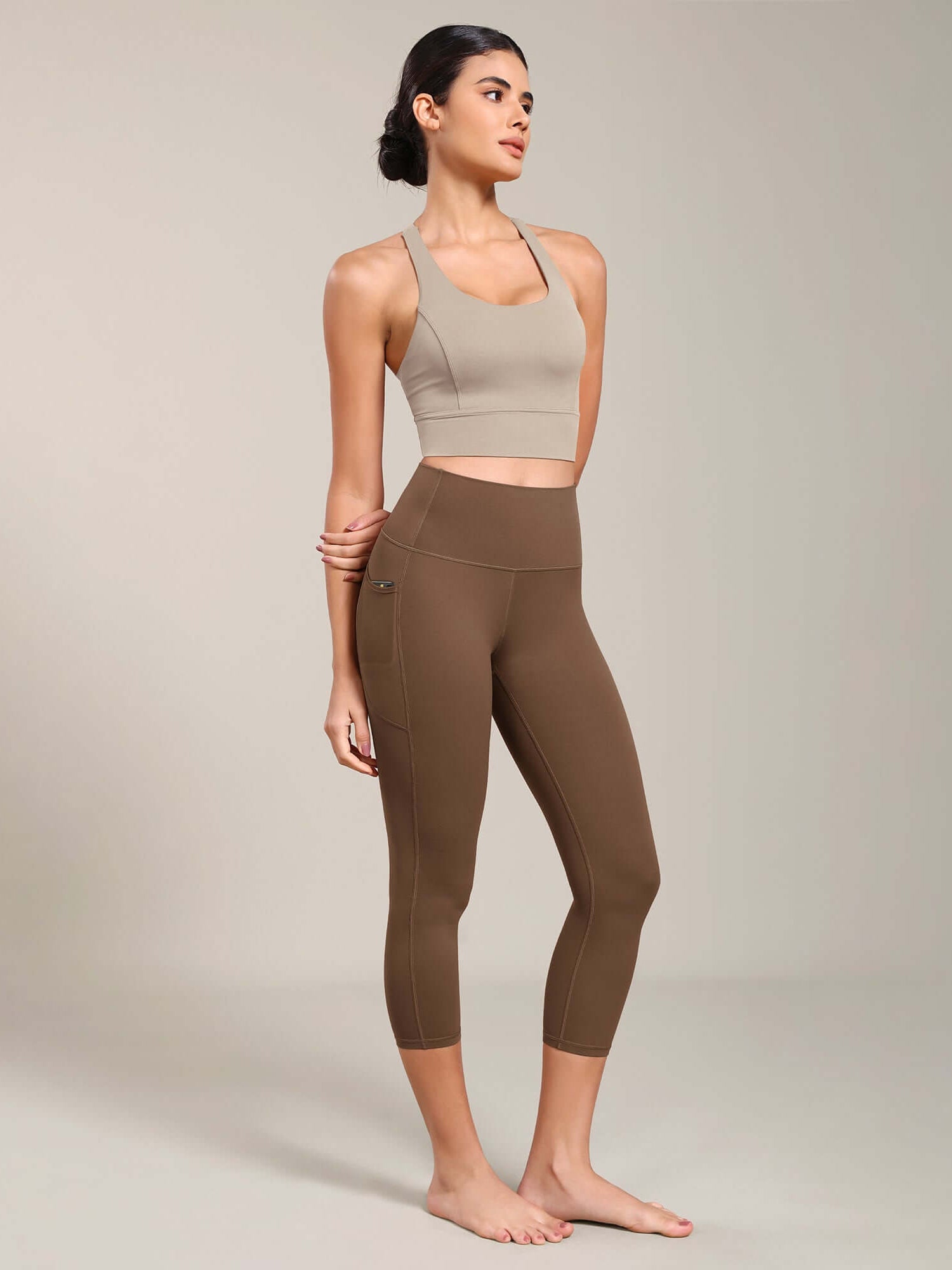 Odcloud Lounge Yoga 21 High Waist Capris Leggings with Pockets - ododos