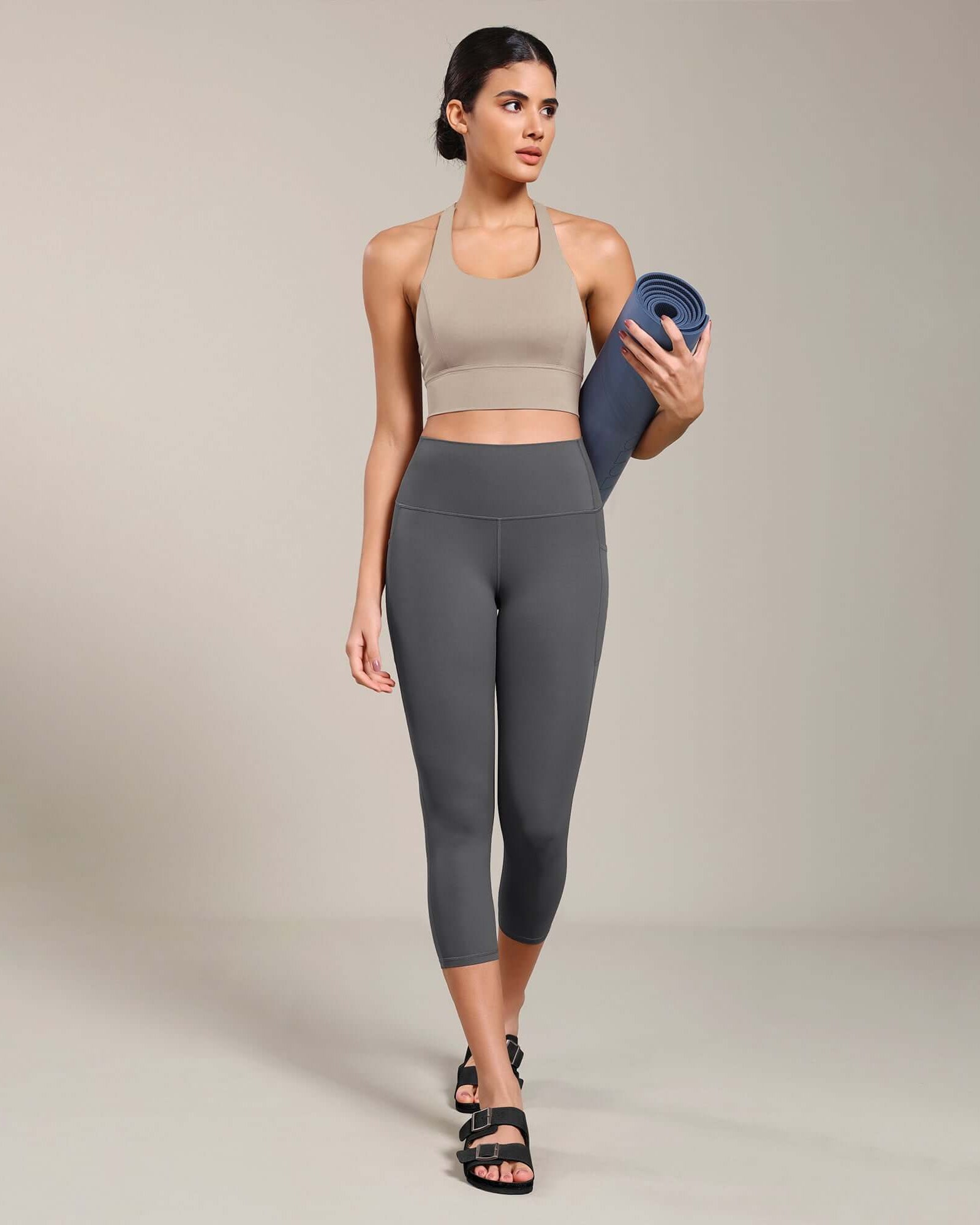Odcloud Lounge Yoga 21 High Waist Capris Leggings with Pockets - ododos