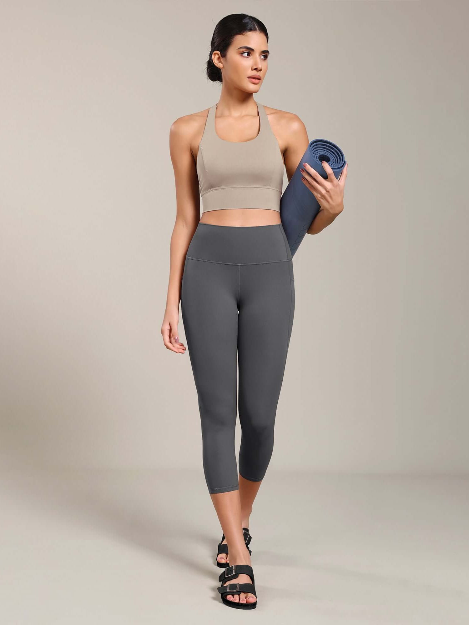 Odcloud Lounge Yoga 21 High Waist Capris Leggings with Pockets - ododos