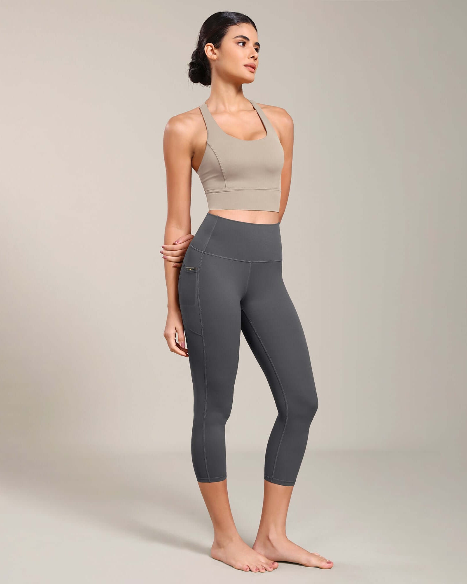 Odcloud Lounge Yoga 21 High Waist Capris Leggings with Pockets - ododos