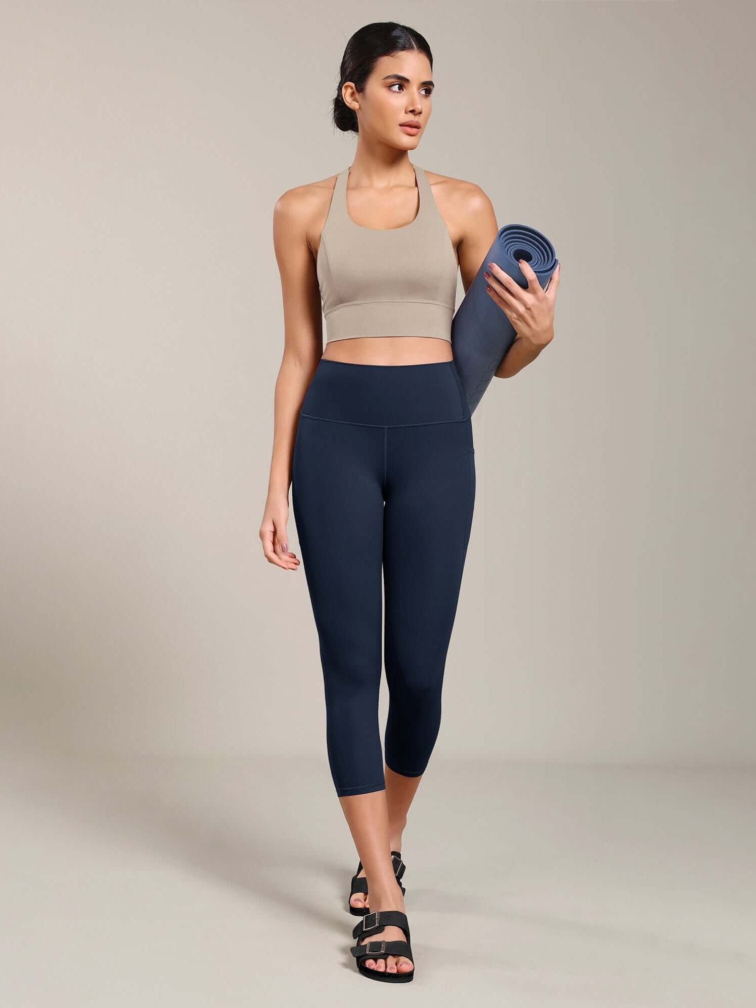 Odcloud Lounge Yoga 21 High Waist Capris Leggings with Pockets - ododos