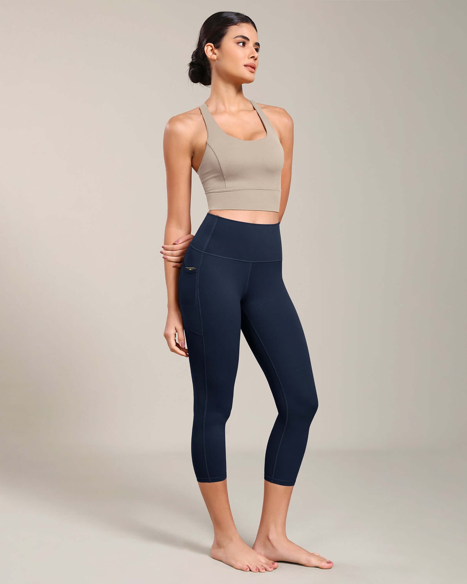 Odcloud Lounge Yoga 21 High Waist Capris Leggings with Pockets - ododos