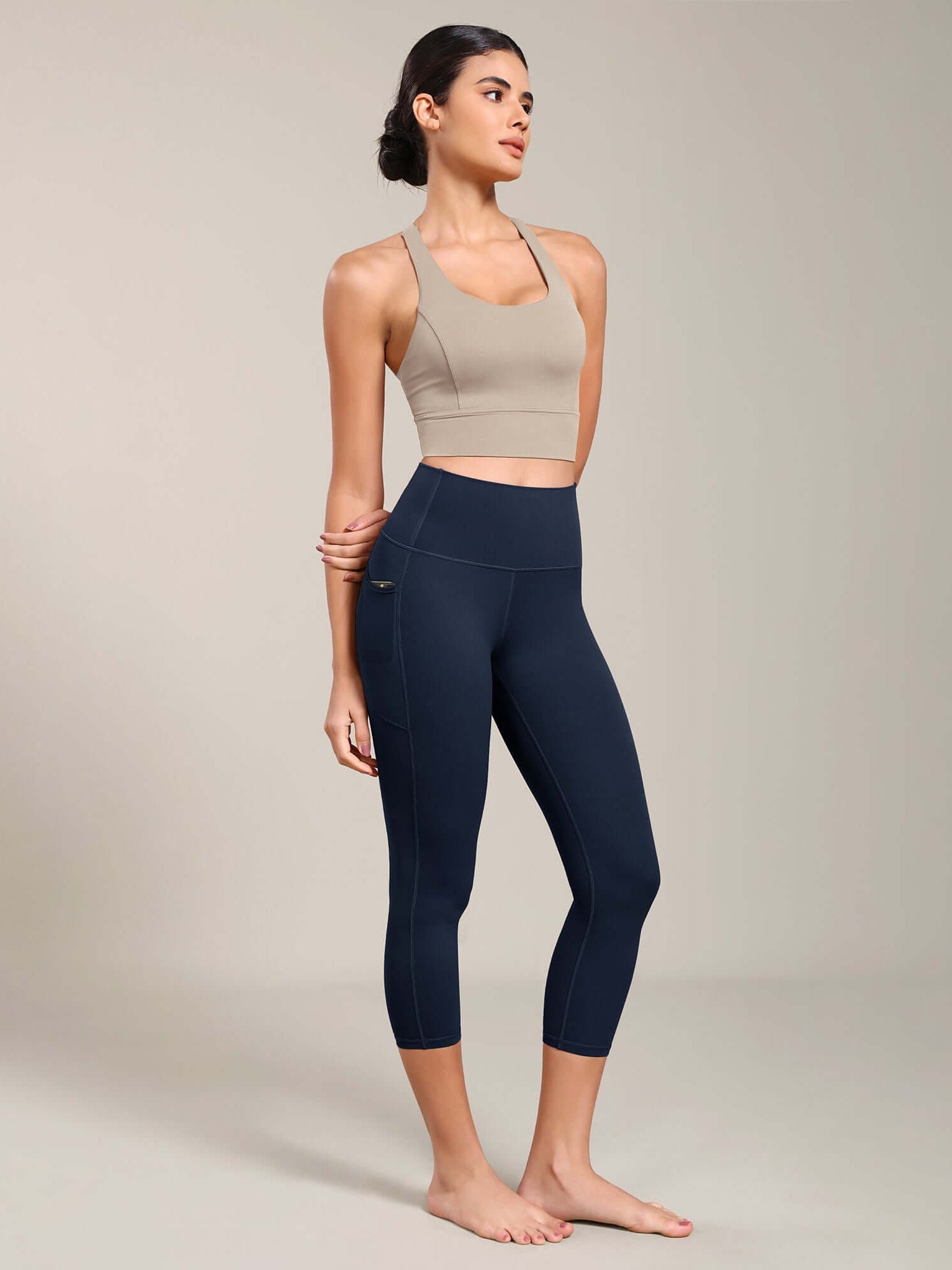 Odcloud Lounge Yoga 21 High Waist Capris Leggings with Pockets - ododos