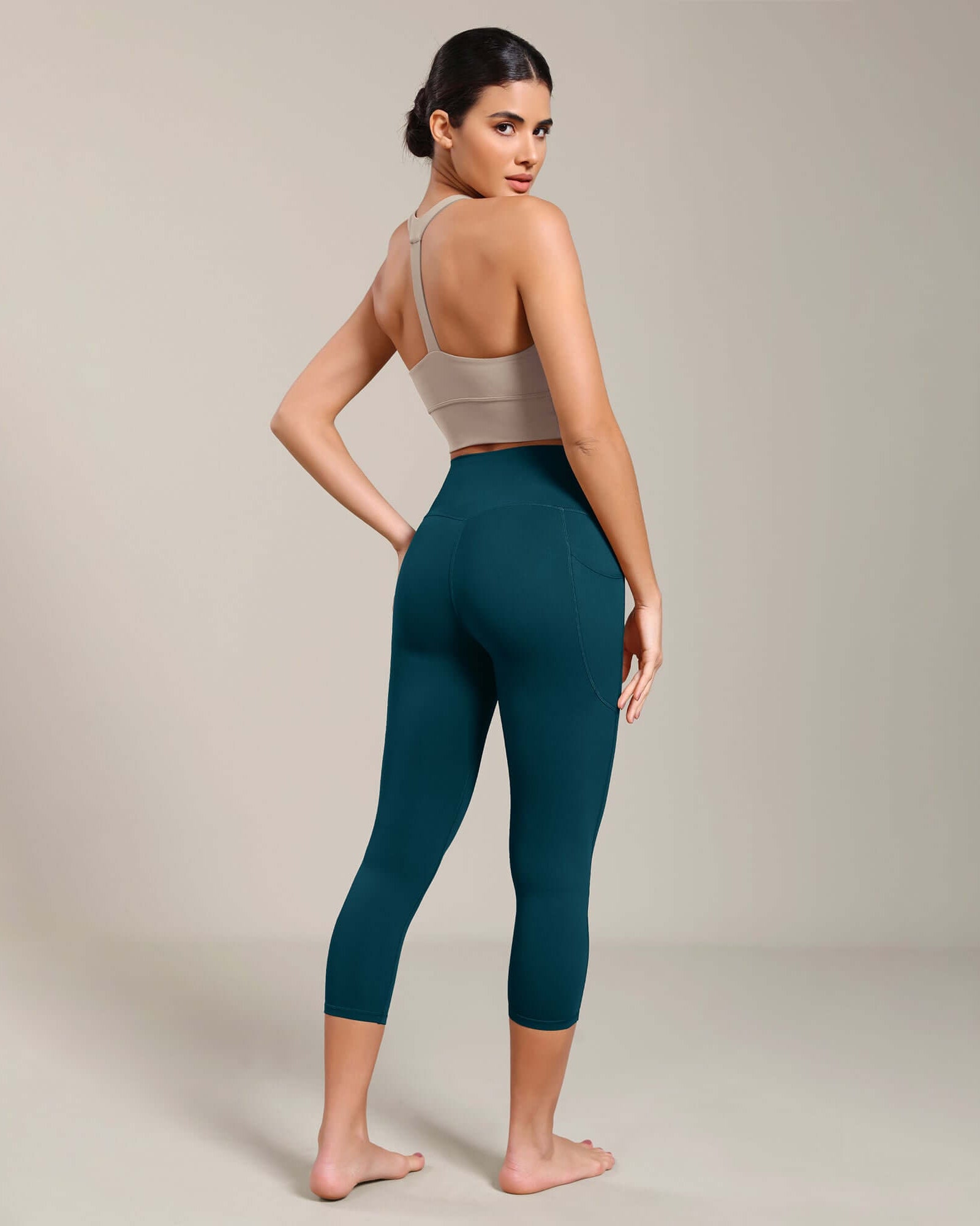 Odcloud Lounge Yoga 21 High Waist Capris Leggings with Pockets - ododos