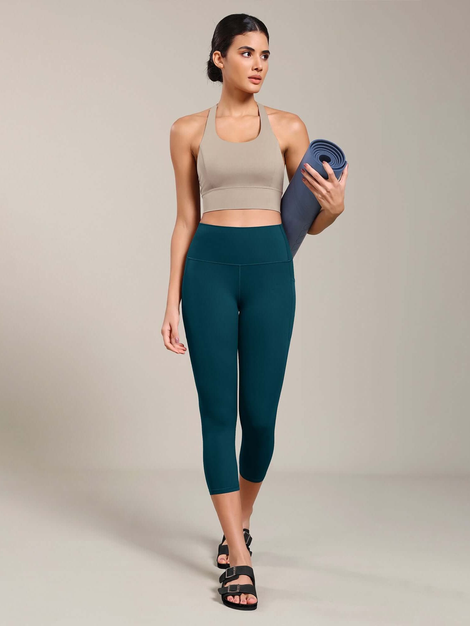 Odcloud Lounge Yoga 21 High Waist Capris Leggings with Pockets - ododos