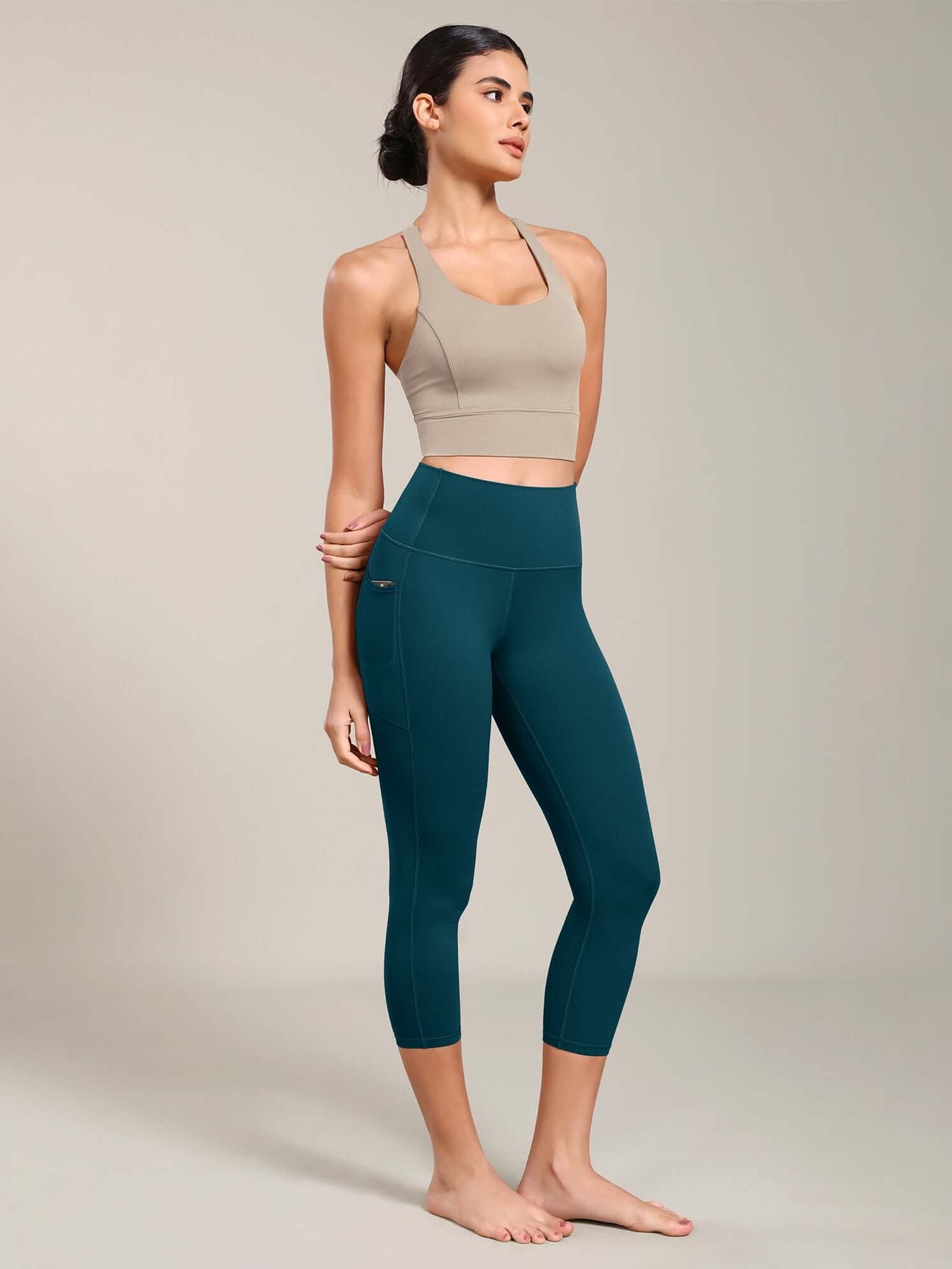Odcloud Lounge Yoga 21 High Waist Capris Leggings with Pockets - ododos