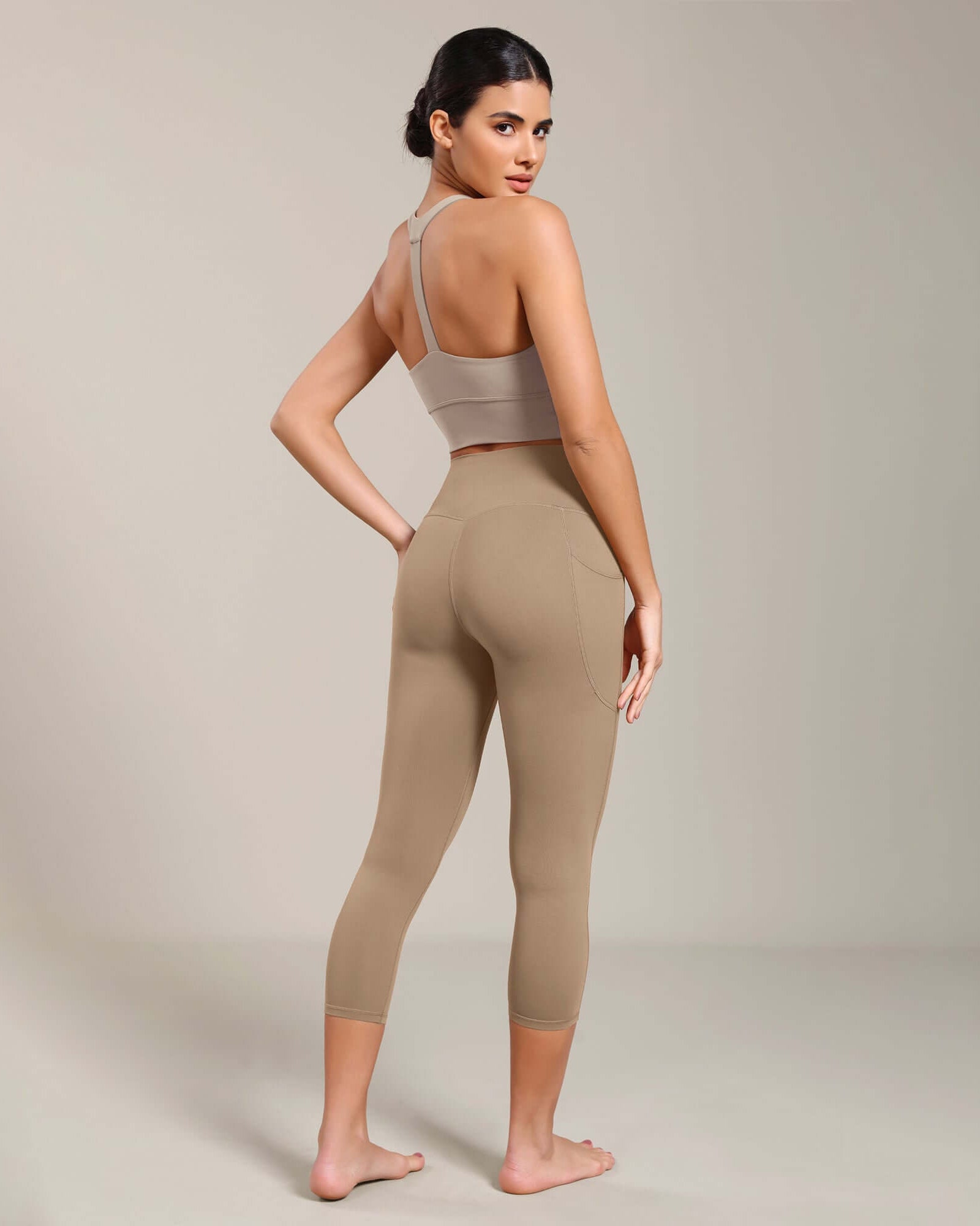 Odcloud Lounge Yoga 21 High Waist Capris Leggings with Pockets - ododos