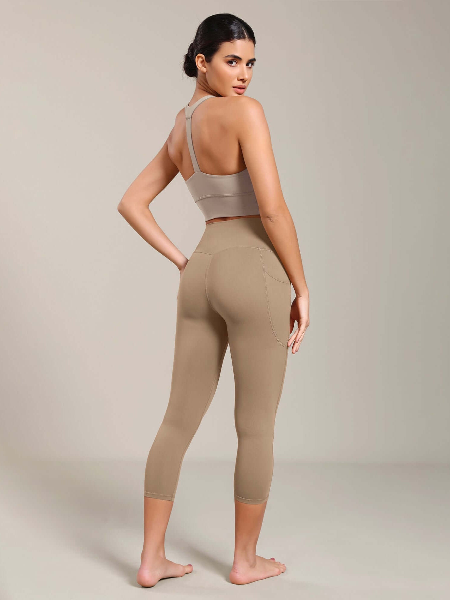 Odcloud Lounge Yoga 21 High Waist Capris Leggings with Pockets - ododos