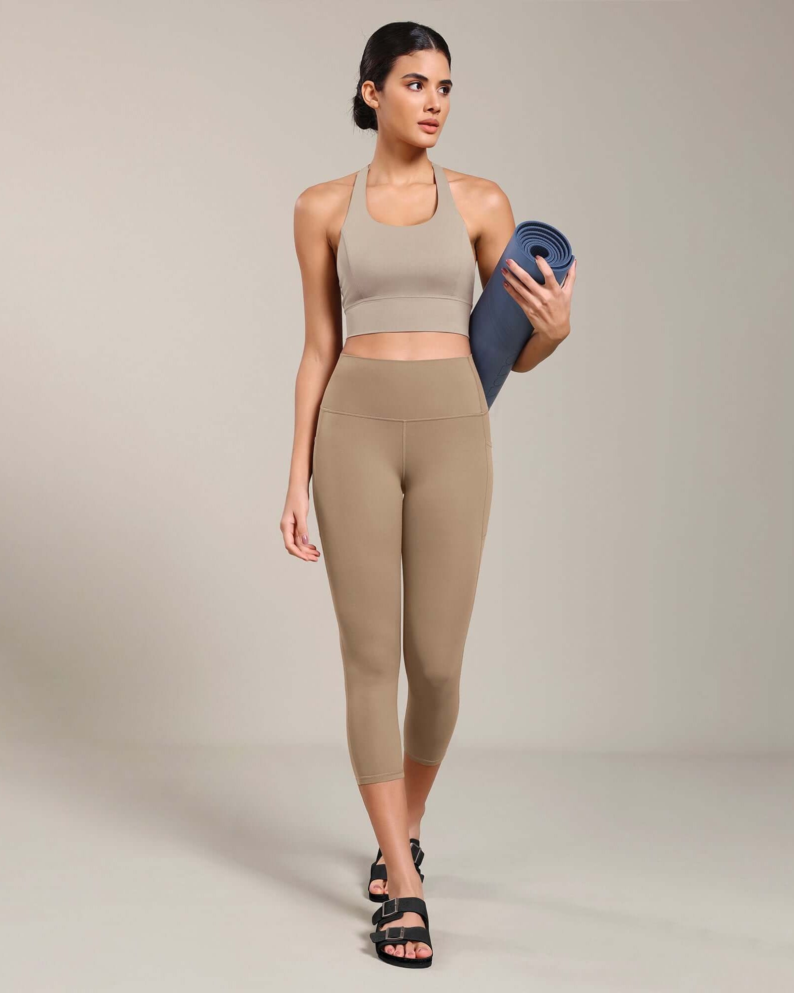 Odcloud Lounge Yoga 21 High Waist Capris Leggings with Pockets - ododos