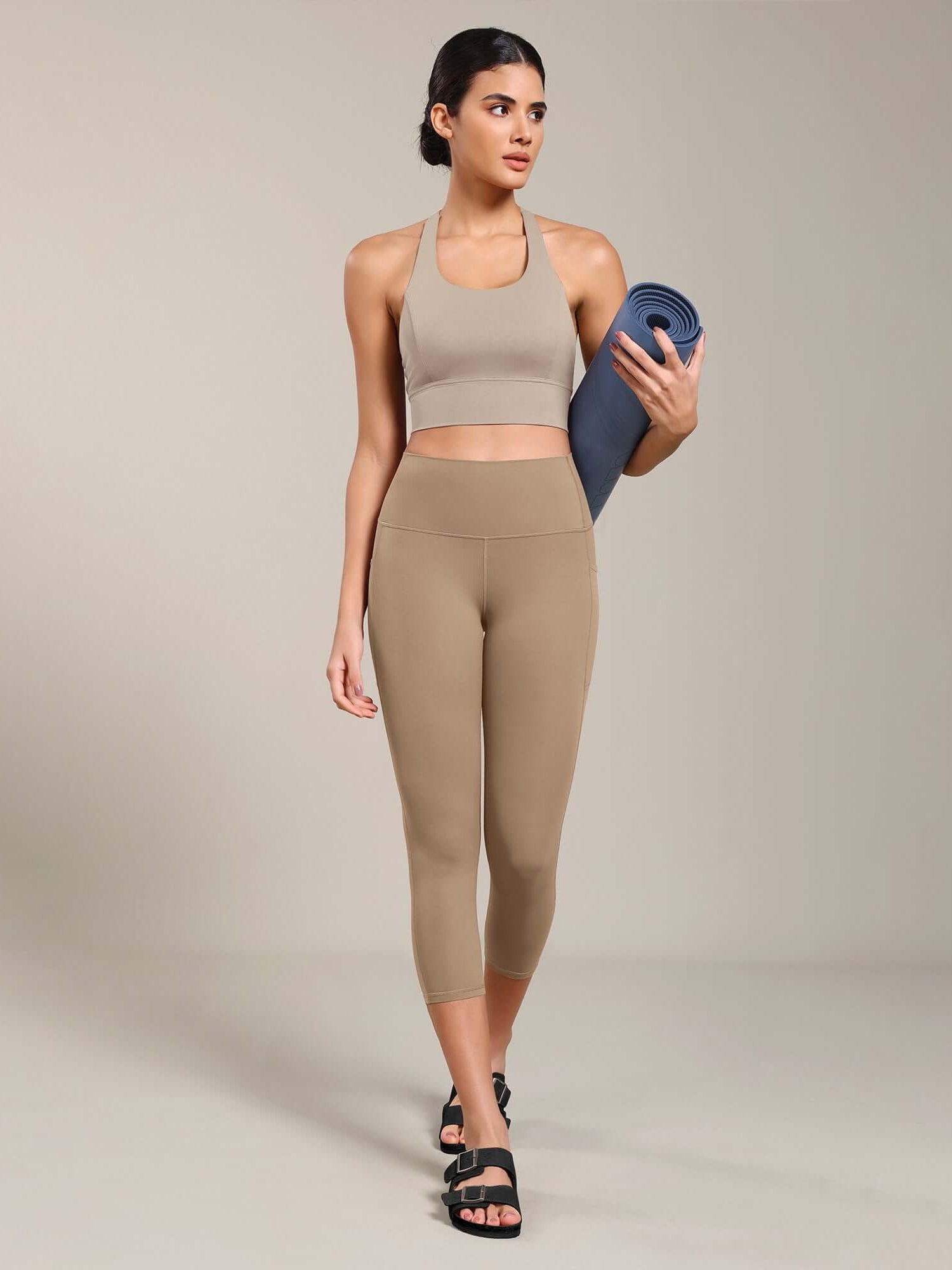 Odcloud Lounge Yoga 21 High Waist Capris Leggings with Pockets - ododos