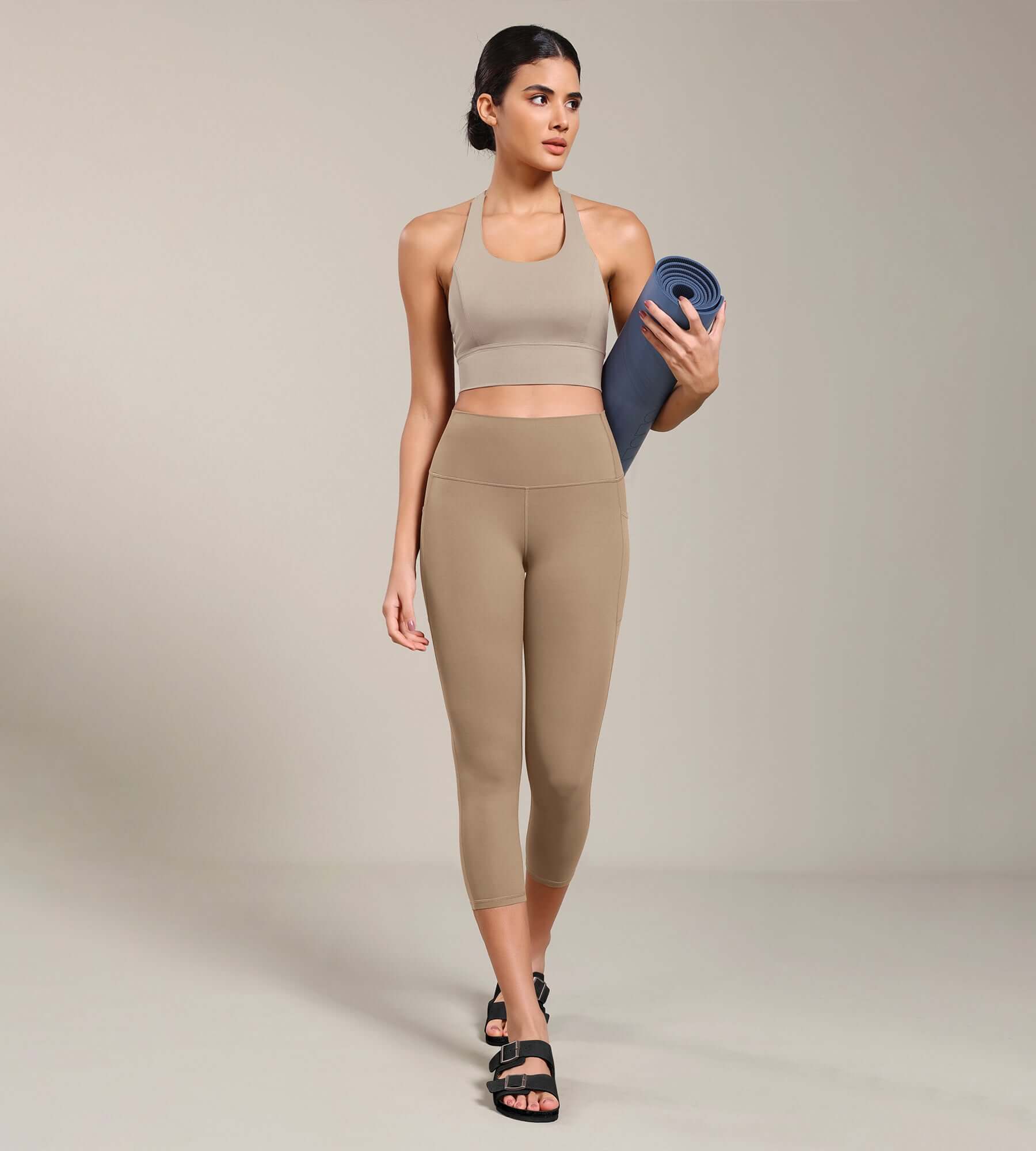 Odcloud Lounge Yoga 21 High Waist Capris Leggings with Pockets - ododos