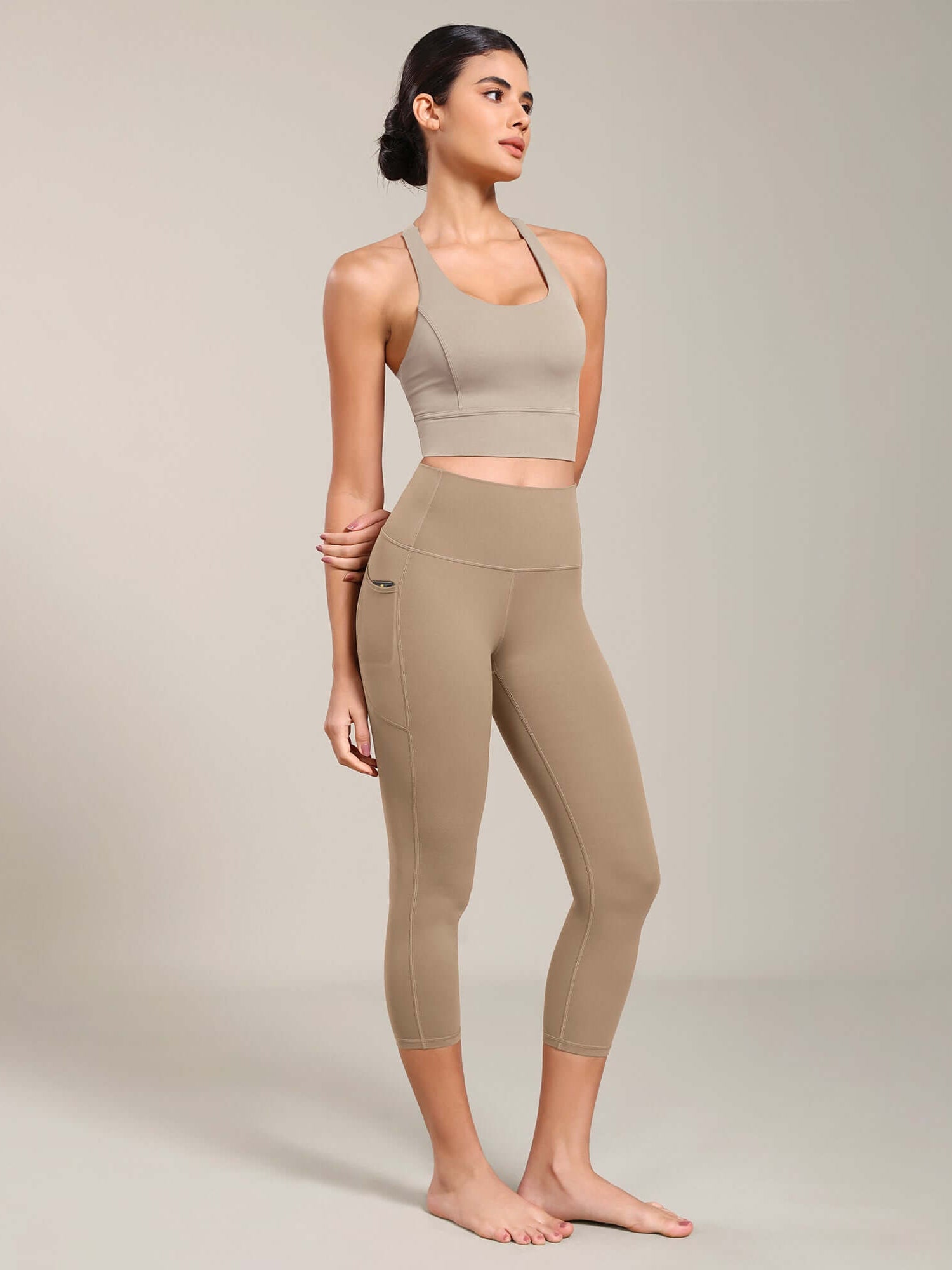 Odcloud Lounge Yoga 21 High Waist Capris Leggings with Pockets - ododos