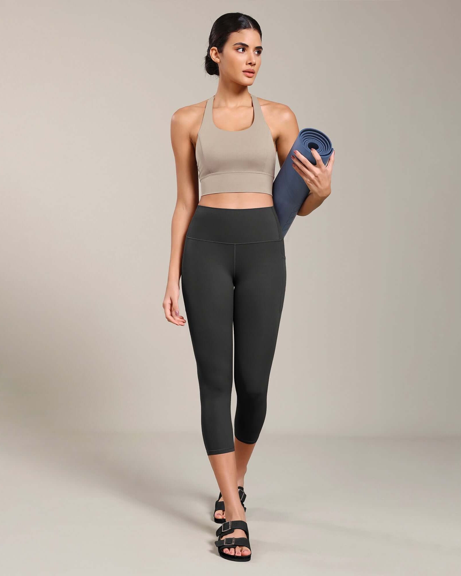Odcloud Lounge Yoga 21 High Waist Capris Leggings with Pockets - ododos