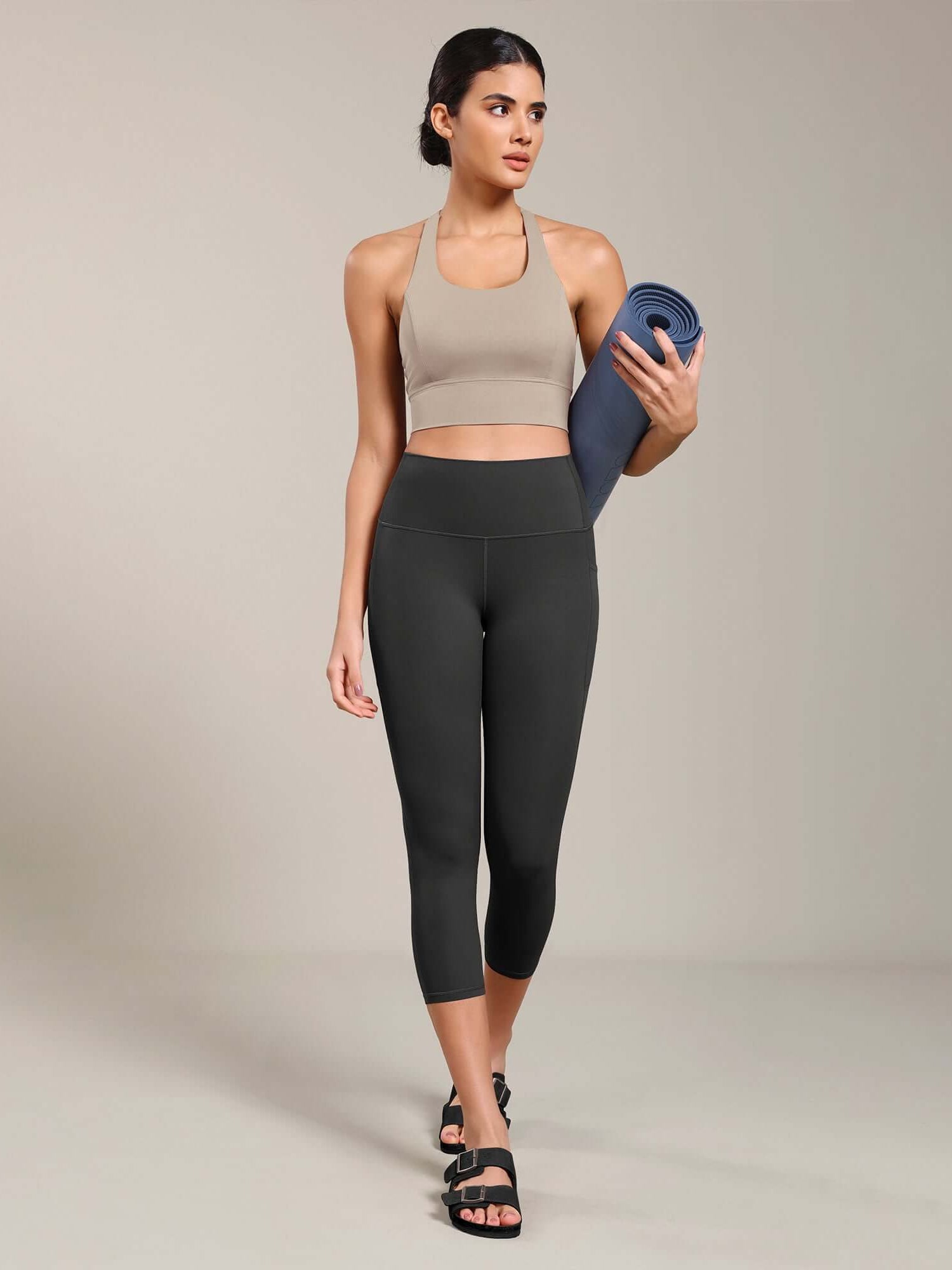 Odcloud Lounge Yoga 21 High Waist Capris Leggings with Pockets - ododos