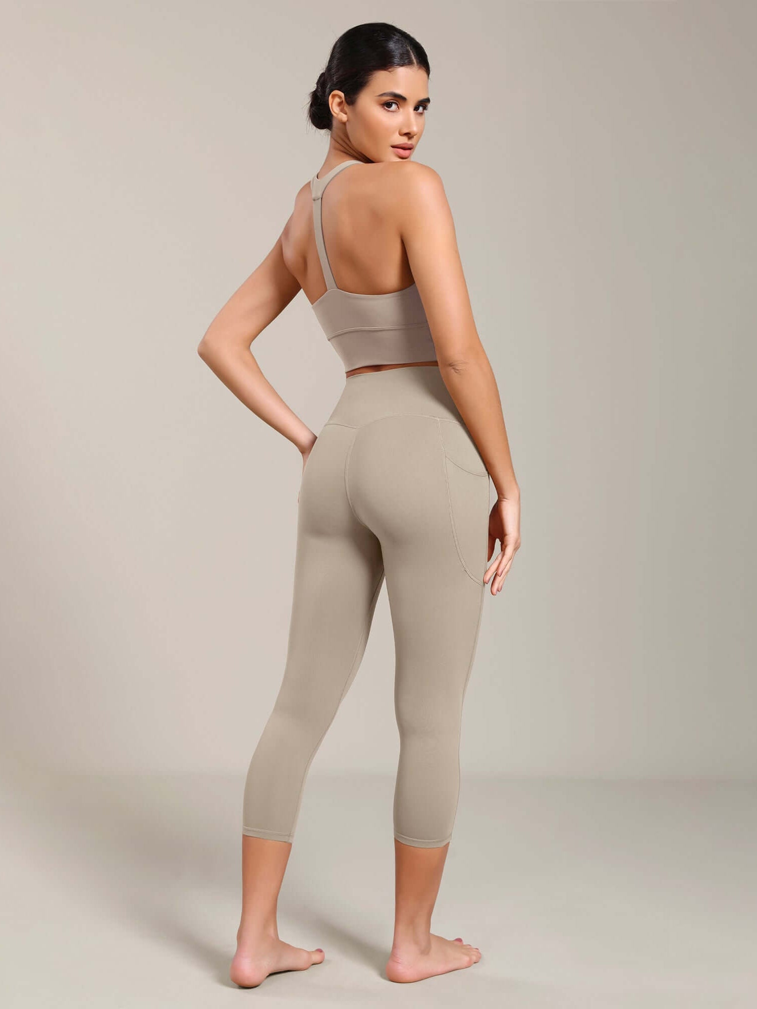 Odcloud Lounge Yoga 21 High Waist Capris Leggings with Pockets - ododos