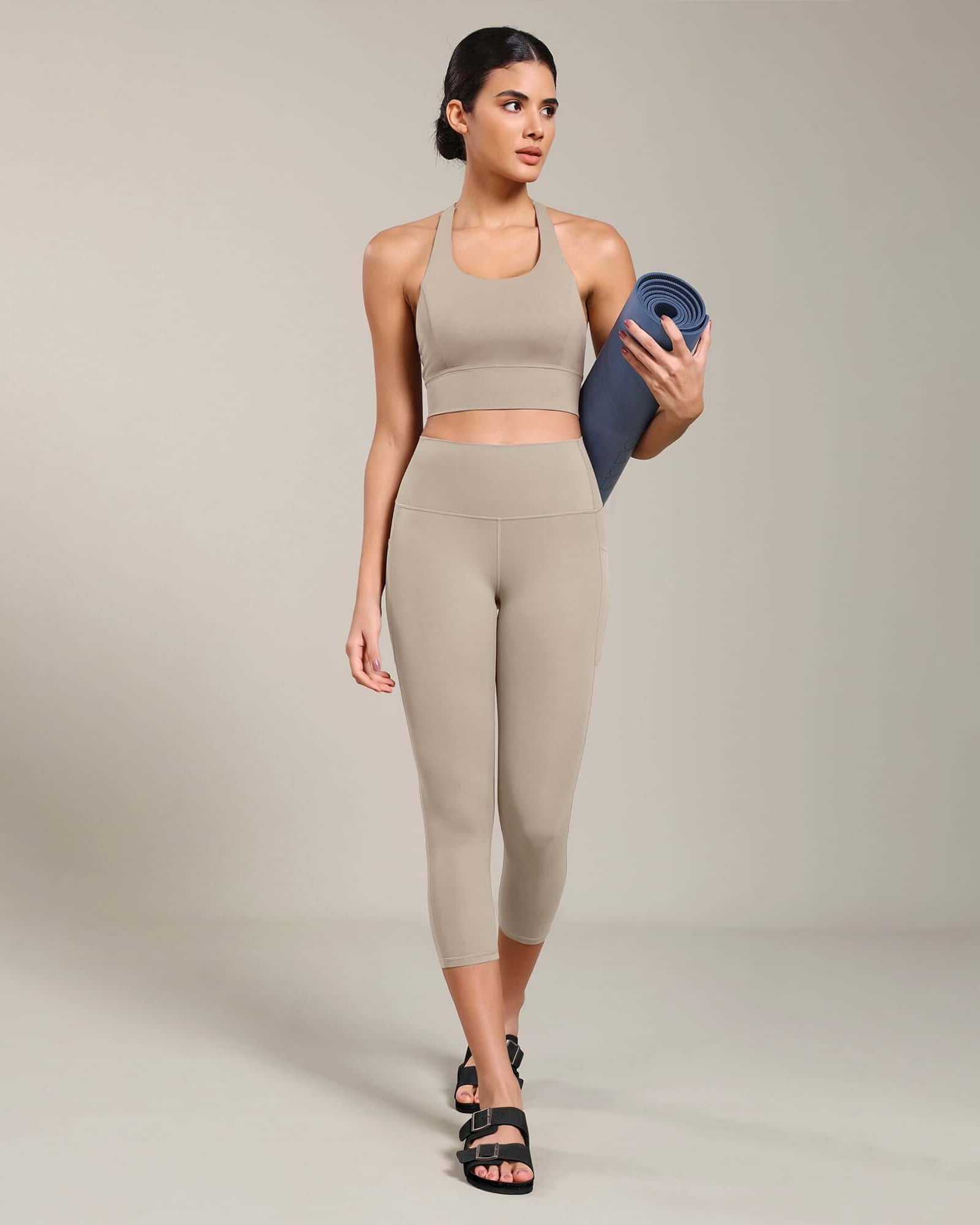 Odcloud Lounge Yoga 21 High Waist Capris Leggings with Pockets - ododos