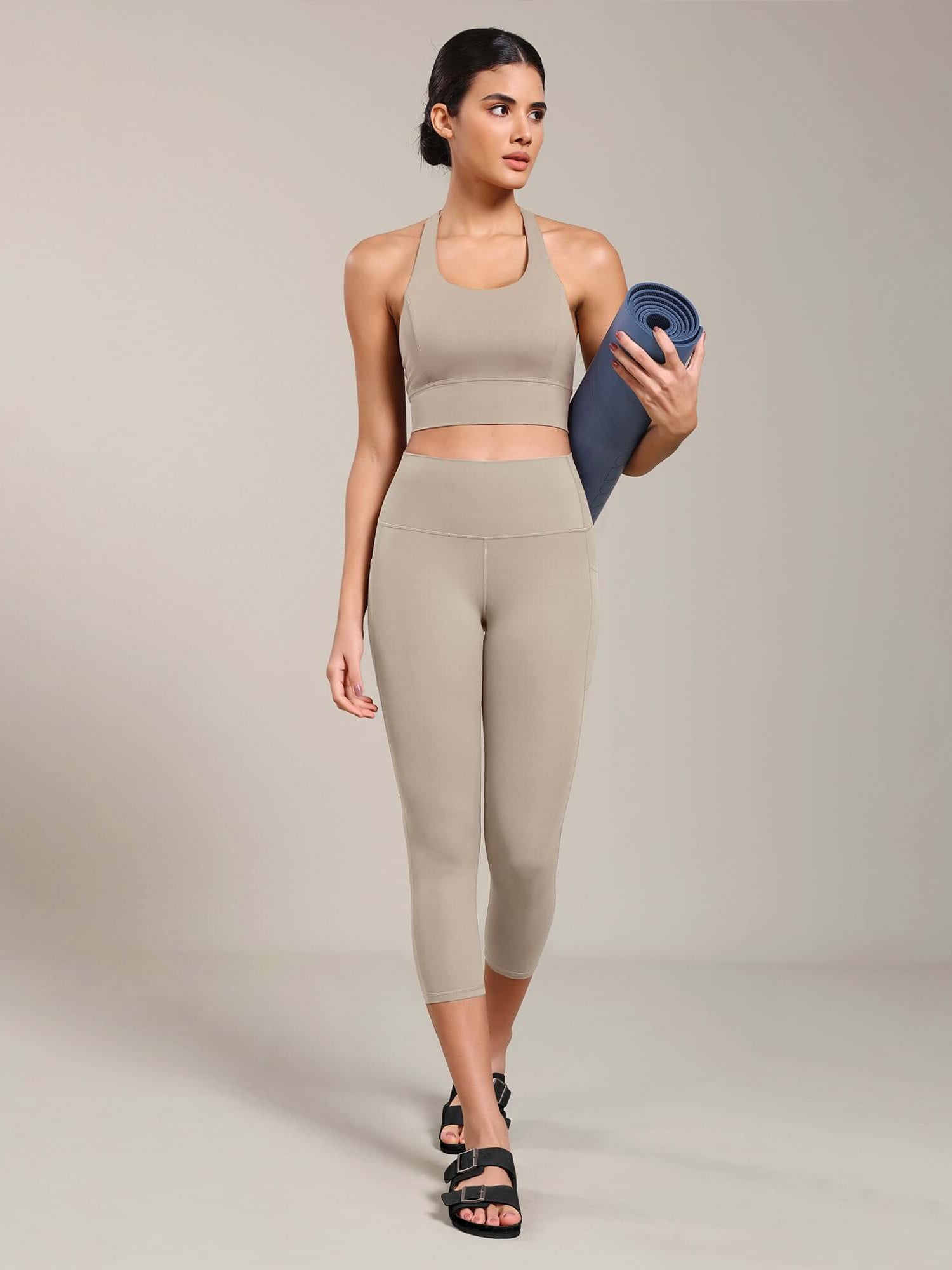 Odcloud Lounge Yoga 21 High Waist Capris Leggings with Pockets - ododos