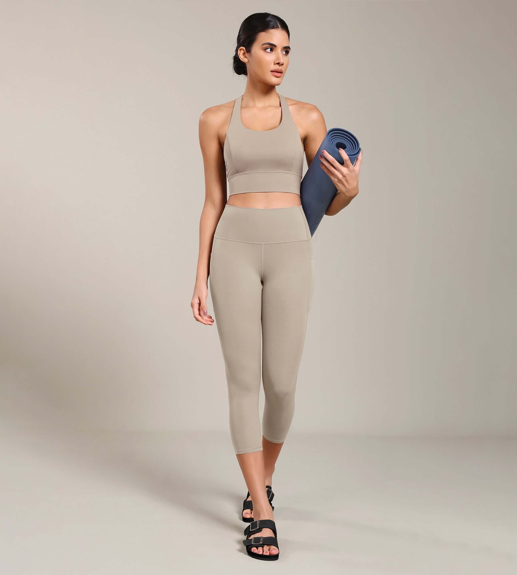 Odcloud Lounge Yoga 21 High Waist Capris Leggings with Pockets - ododos