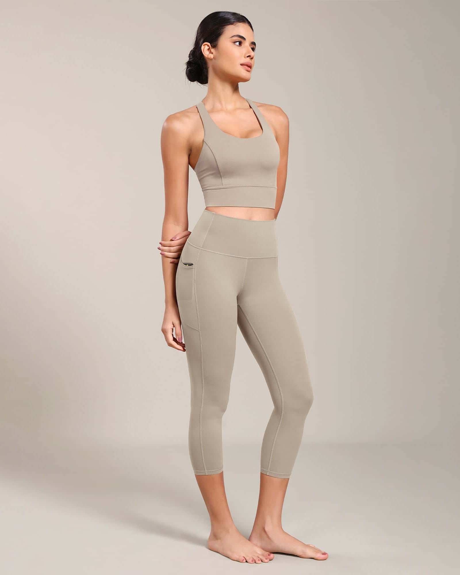 Odcloud Lounge Yoga 21 High Waist Capris Leggings with Pockets - ododos