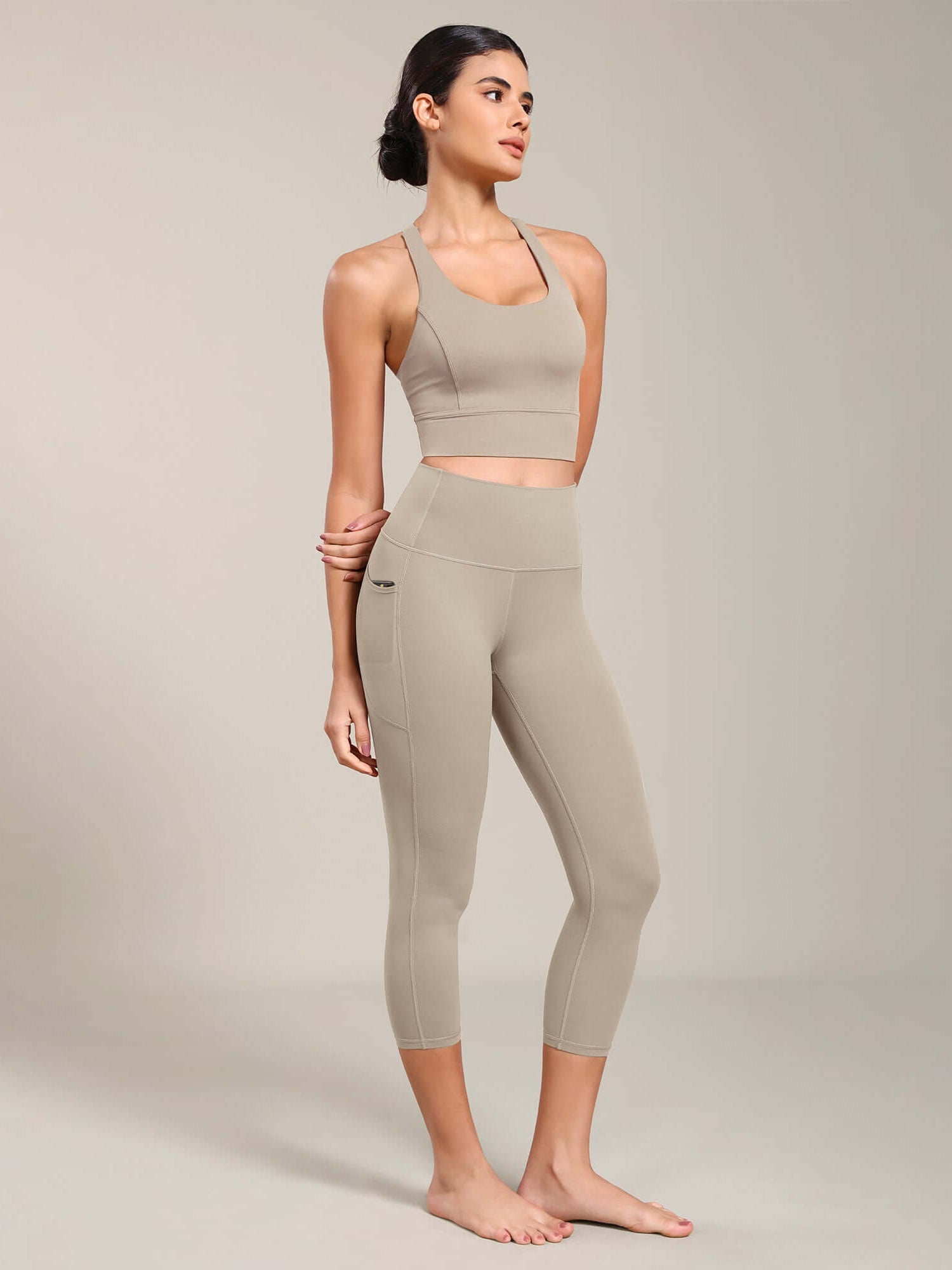 Odcloud Lounge Yoga 21 High Waist Capris Leggings with Pockets - ododos