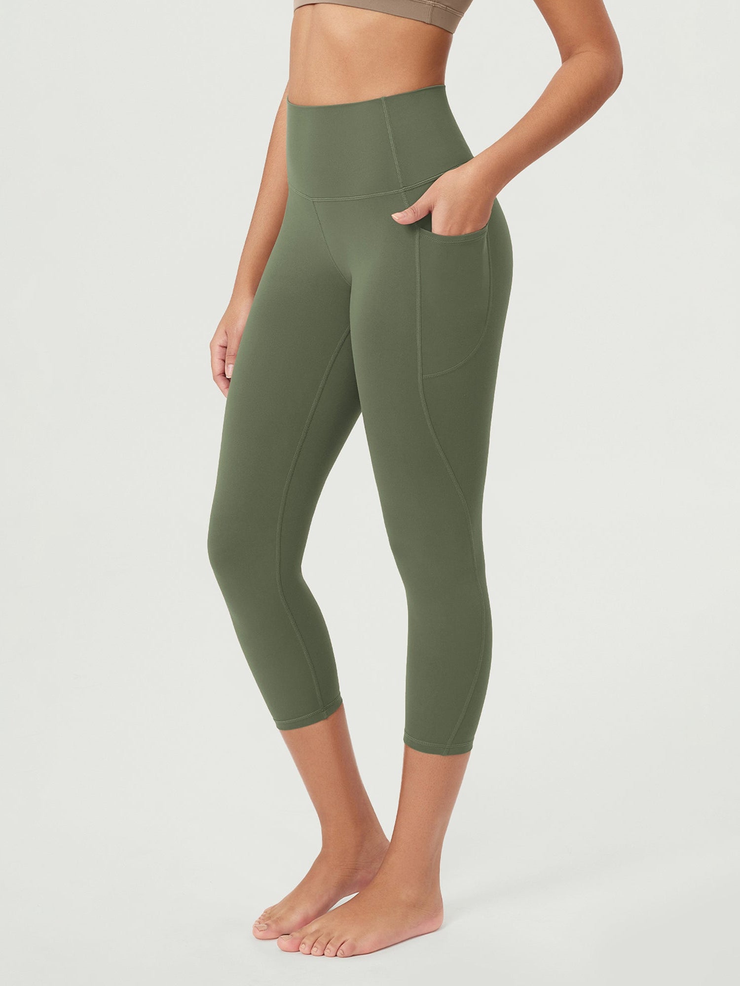 ODCLOUD 23�Buttery Soft Lounge Yoga Leggings with Pockets Dark Olive - ododos