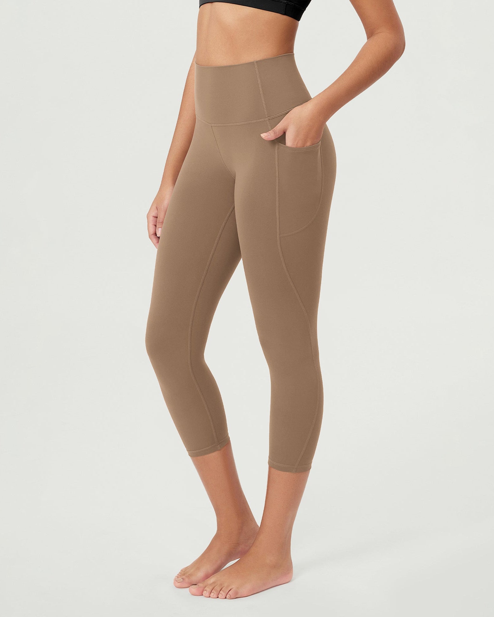 ODCLOUD 23�Buttery Soft Lounge Yoga Leggings with Pockets Light Brown - ododos