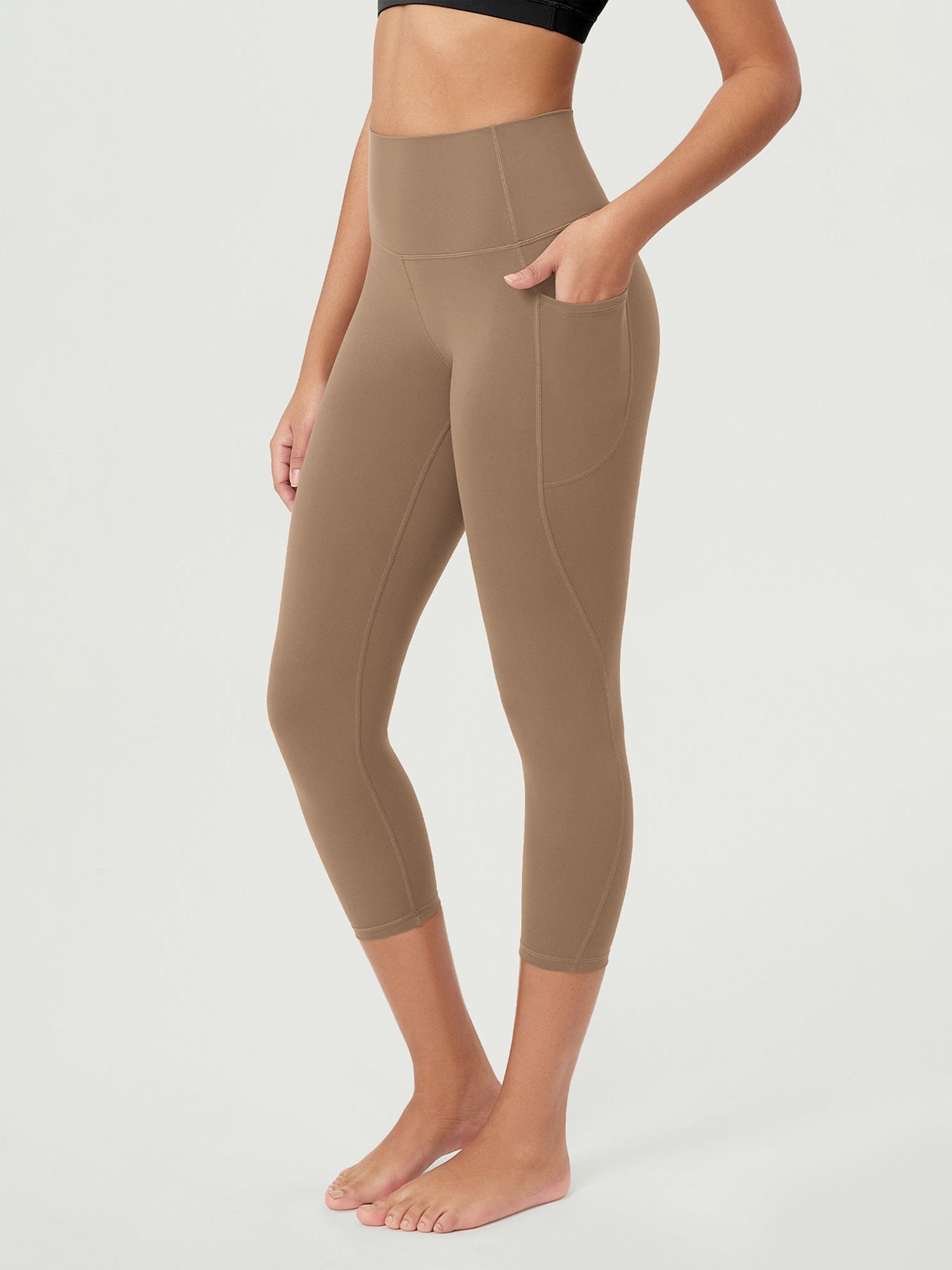 ODCLOUD 23�Buttery Soft Lounge Yoga Leggings with Pockets Light Brown - ododos