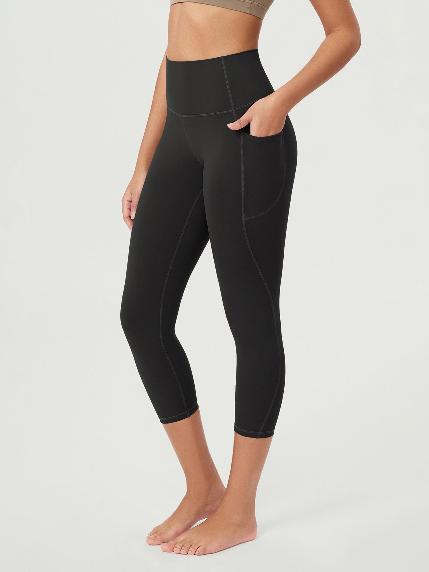 ODCLOUD 23�Buttery Soft Lounge Yoga Leggings with Pockets Onyx Black Grey - ododos