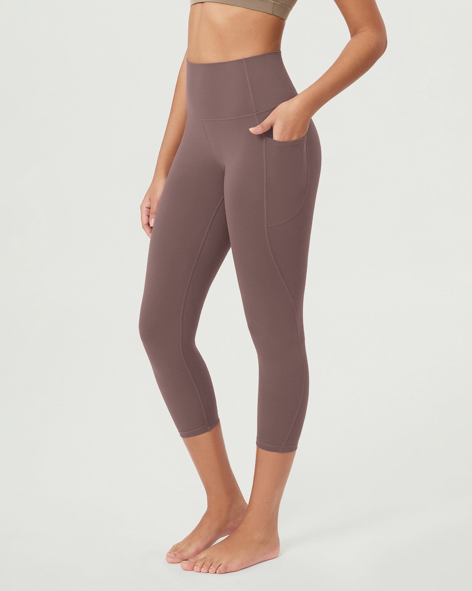 ODCLOUD 23�Buttery Soft Lounge Yoga Leggings with Pockets Purple Taupe - ododos