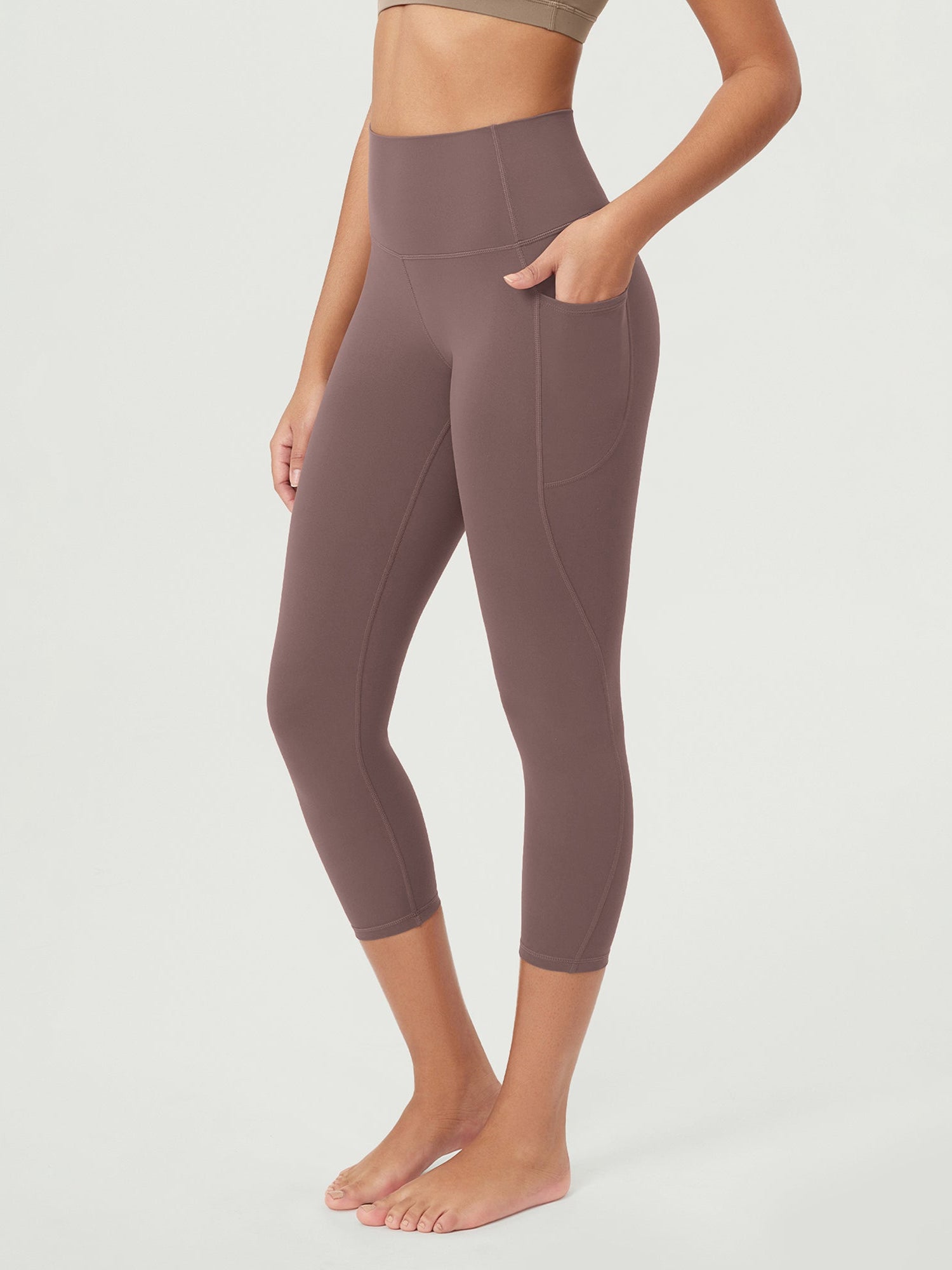 ODCLOUD 23�Buttery Soft Lounge Yoga Leggings with Pockets Purple Taupe - ododos