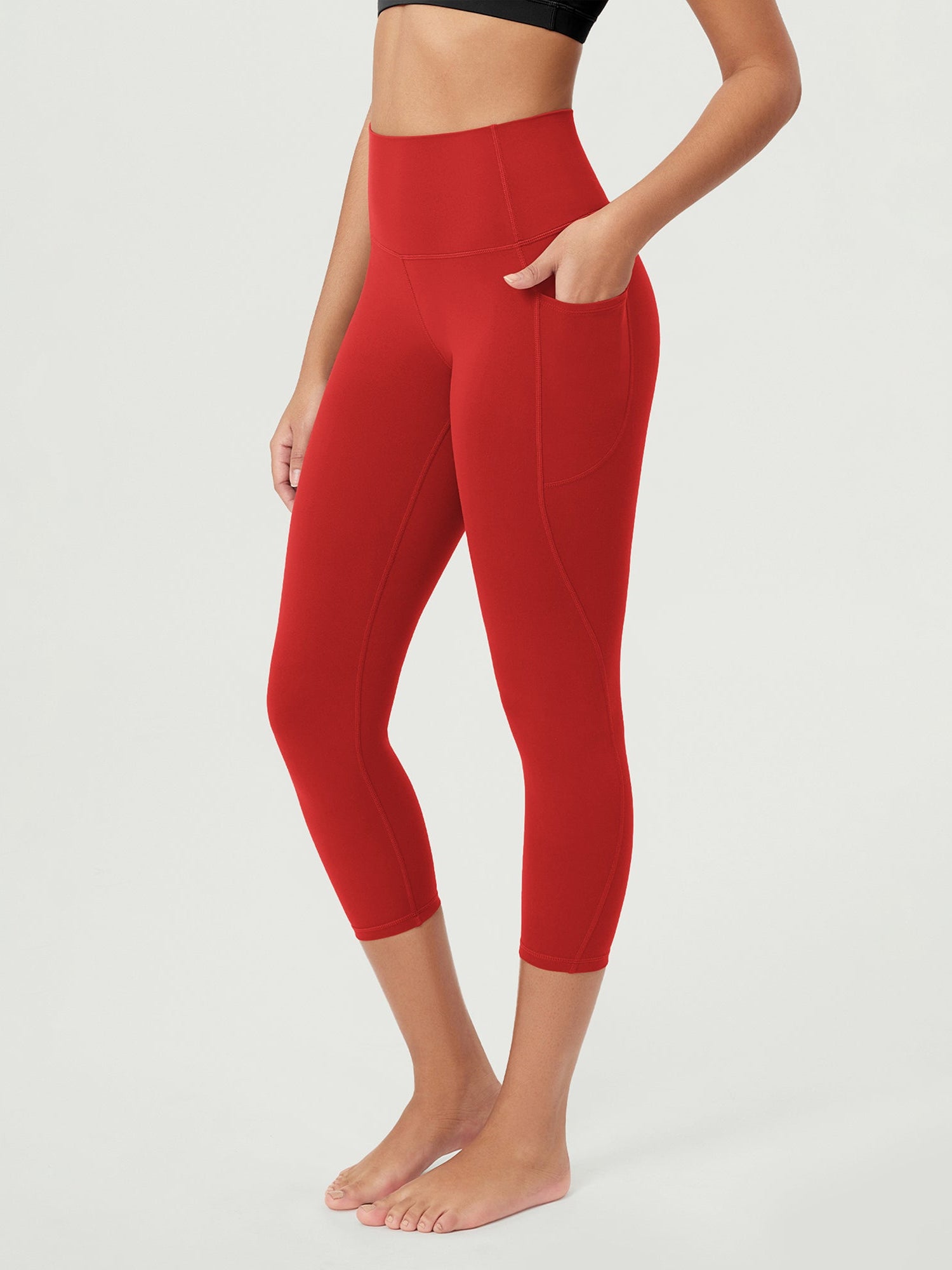 ODCLOUD 23�Buttery Soft Lounge Yoga Leggings with Pockets Red - ododos