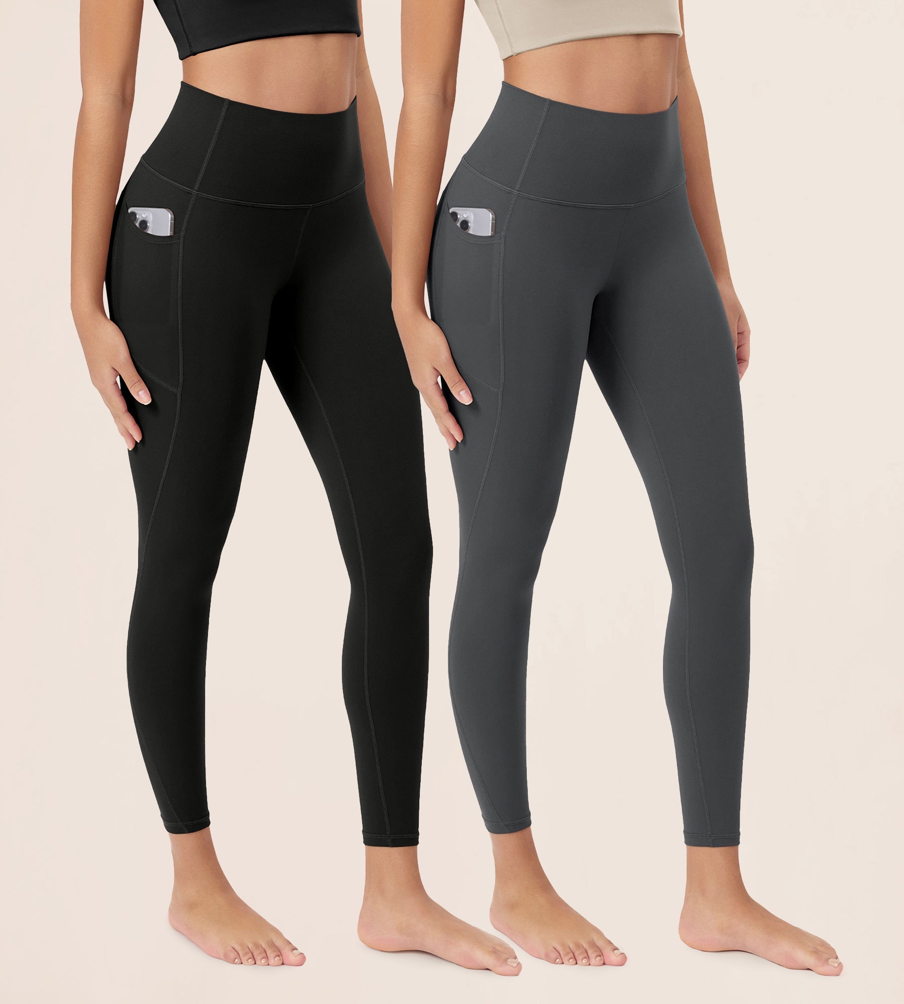 ODCLOUD 2-Pack 25�Buttery Soft Lounge Yoga Leggings with Pockets - ododos