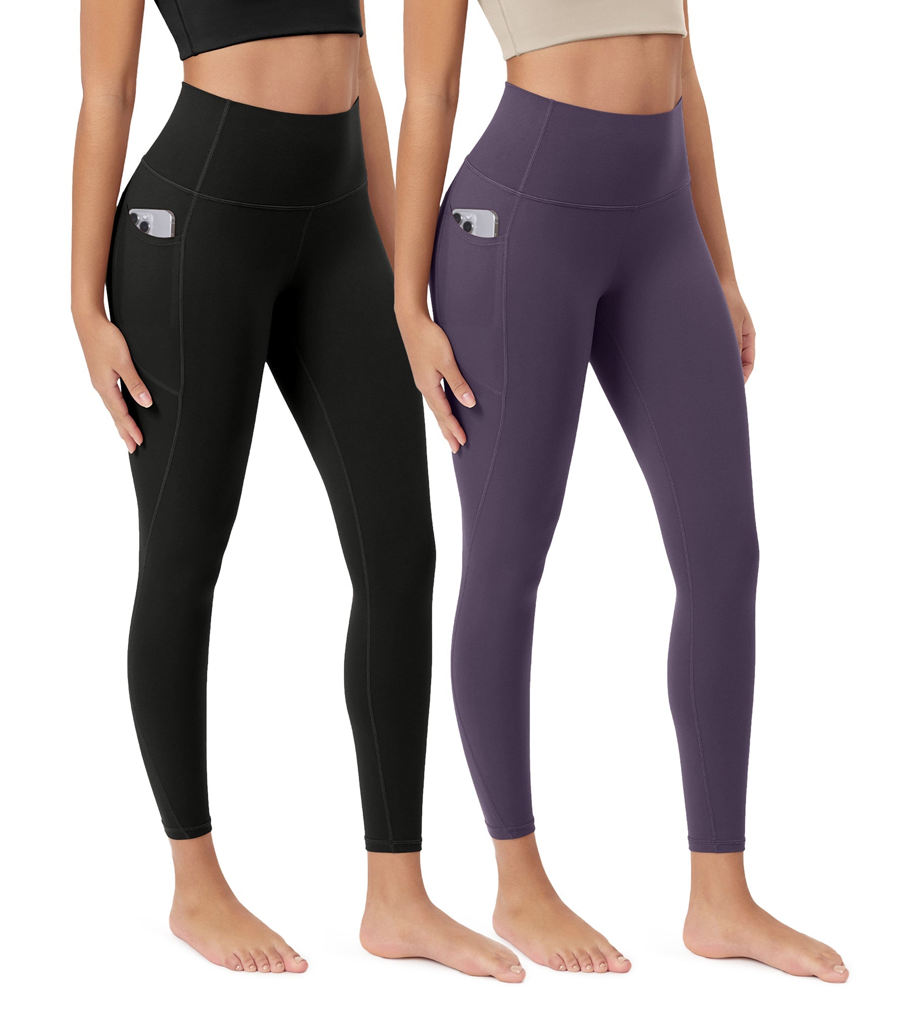 ODCLOUD 2-Pack 25�Buttery Soft Lounge Yoga Leggings with Pockets - ododos