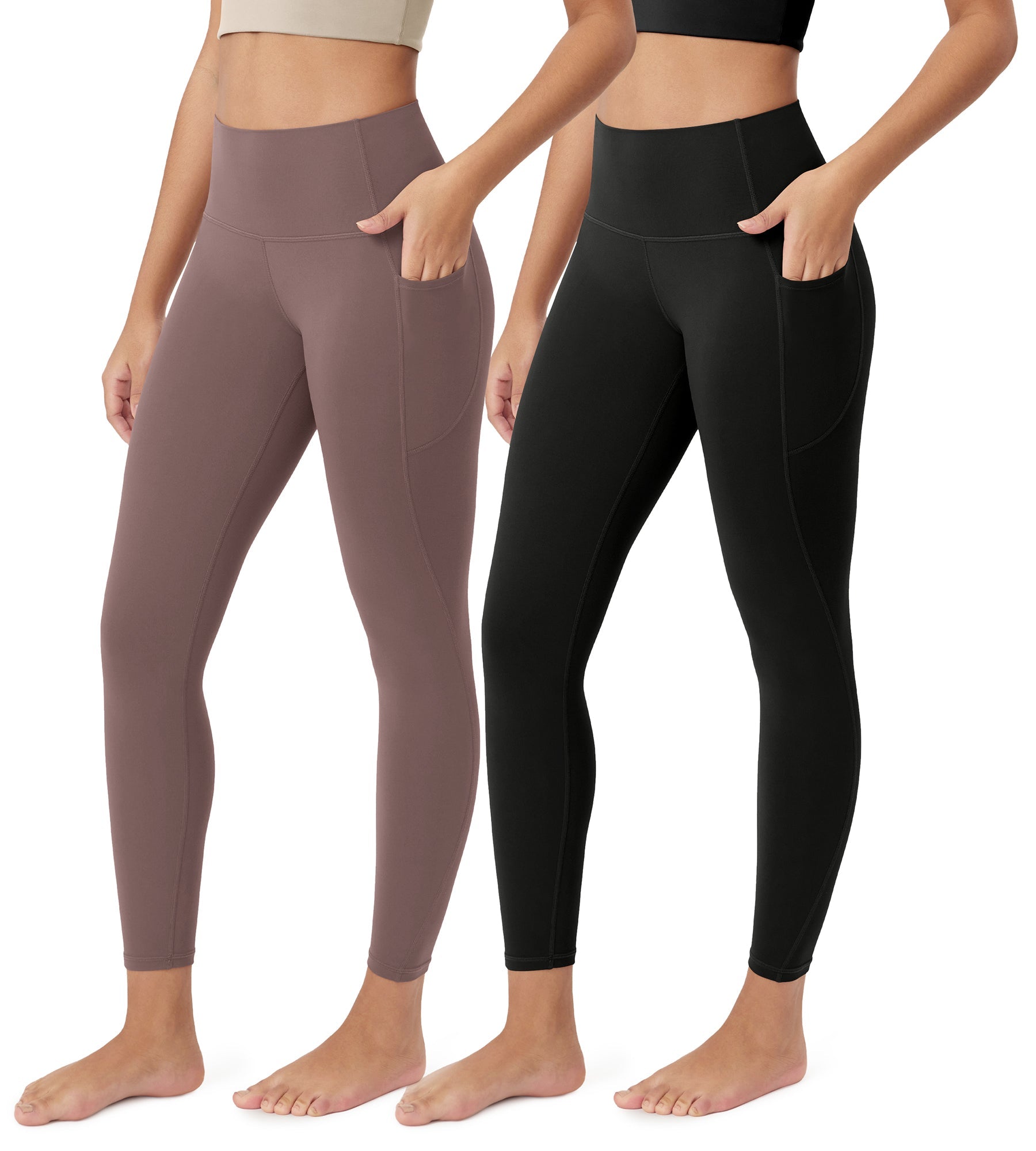 ODCLOUD 2-Pack 25�Buttery Soft Lounge Yoga Leggings with Pockets - ododos