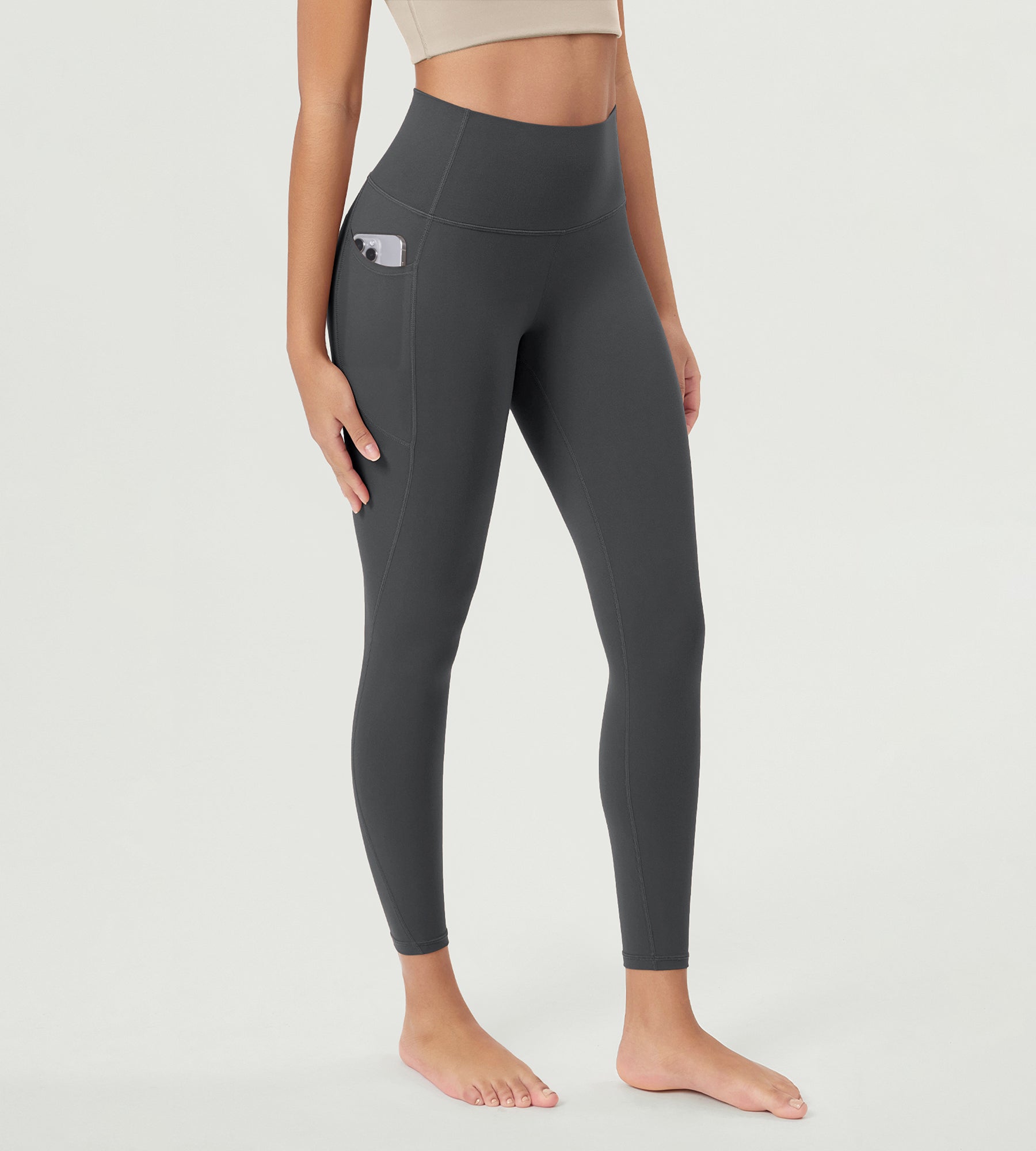 ODCLOUD 25�Buttery Soft Lounge Yoga Leggings with Pockets Charcoal - ododos