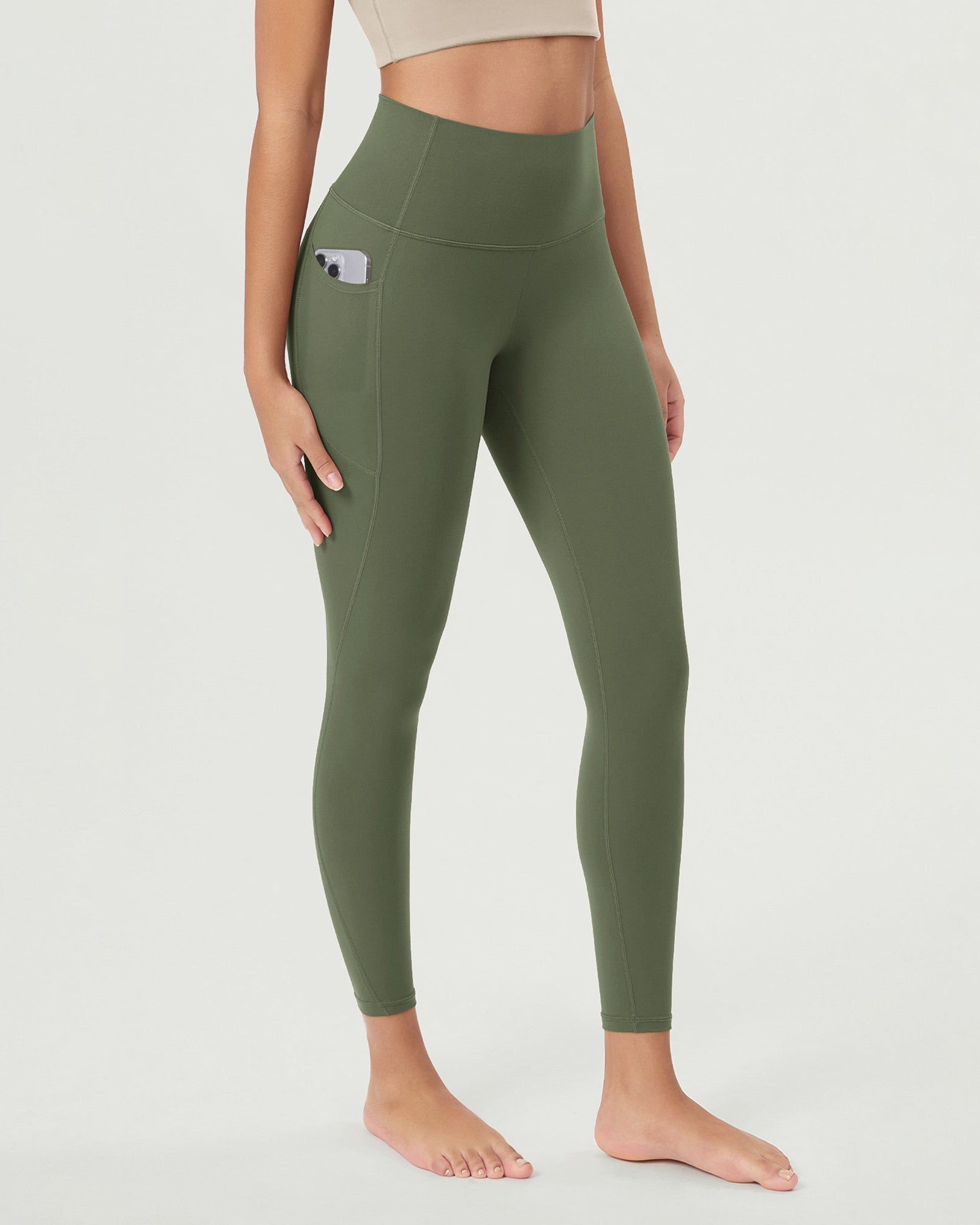 ODCLOUD 25Γ’β¬?Buttery Soft Lounge Yoga Leggings with Pockets Dark Olive - ododos