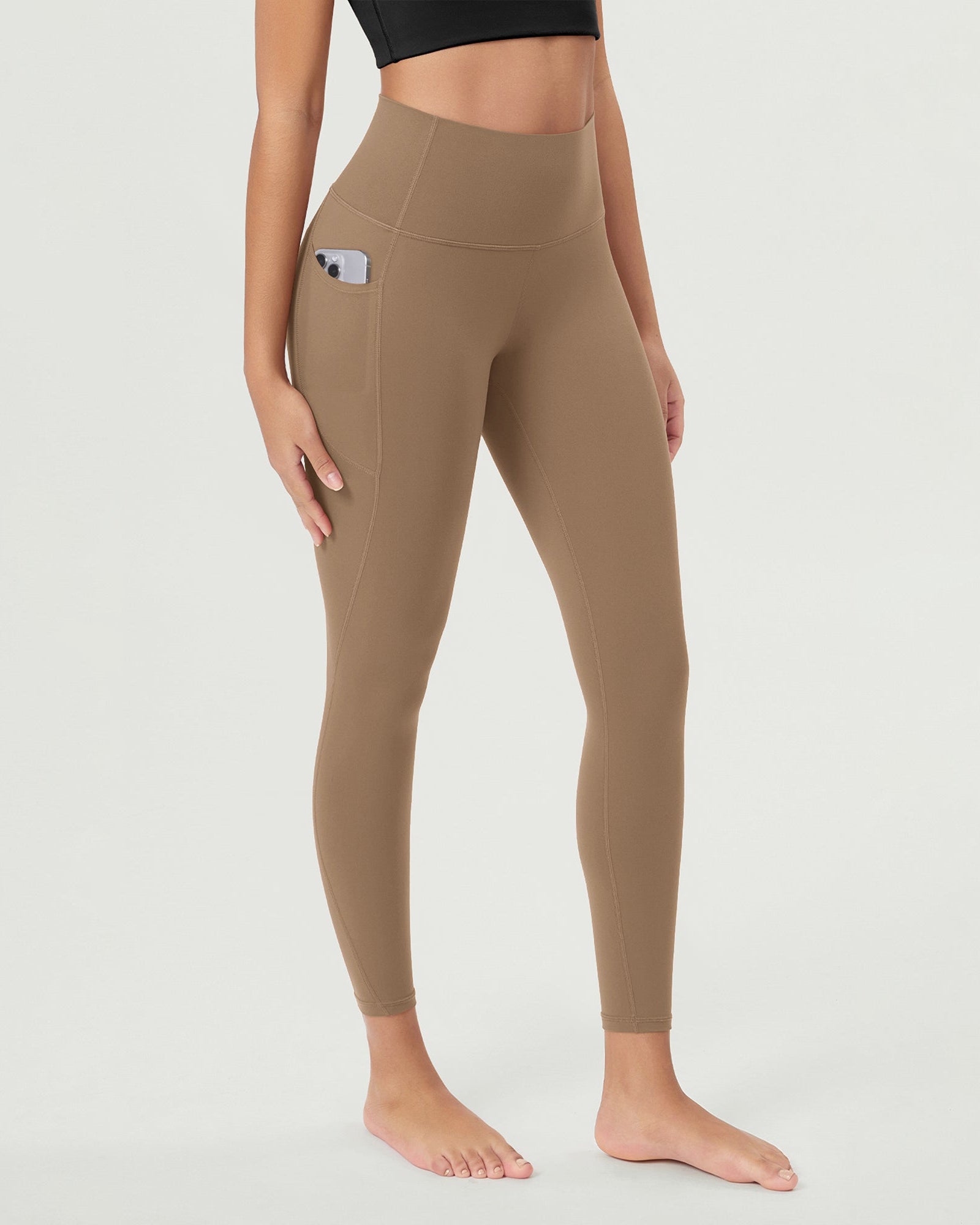 ODCLOUD 25Γ’β¬?Buttery Soft Lounge Yoga Leggings with Pockets Light Brown - ododos